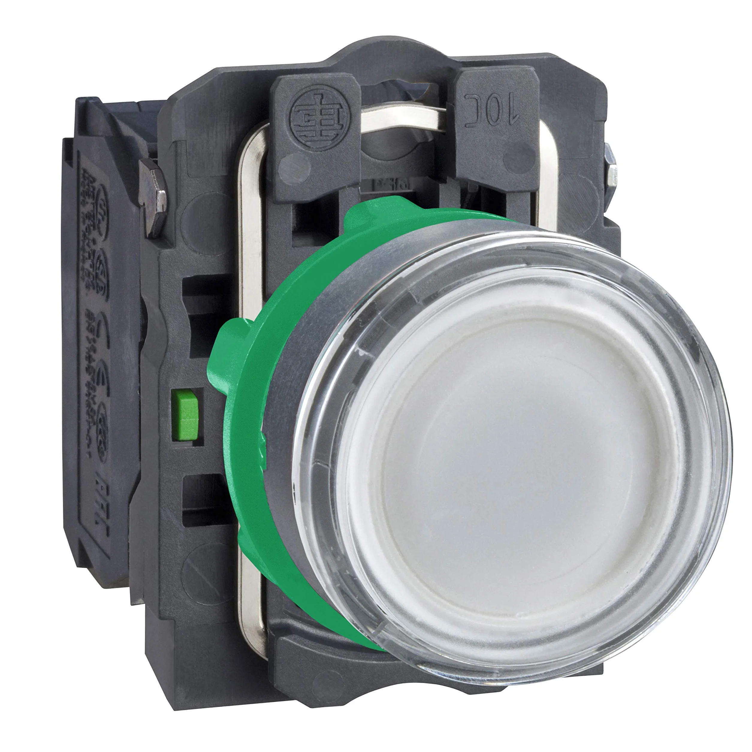 Schneider Electric XB5AW31M5 Pulsador Luminoso, 1NA+1NC, 220-240V, 22mm Ø, 57mm x 30mm x 42mm, Blanco