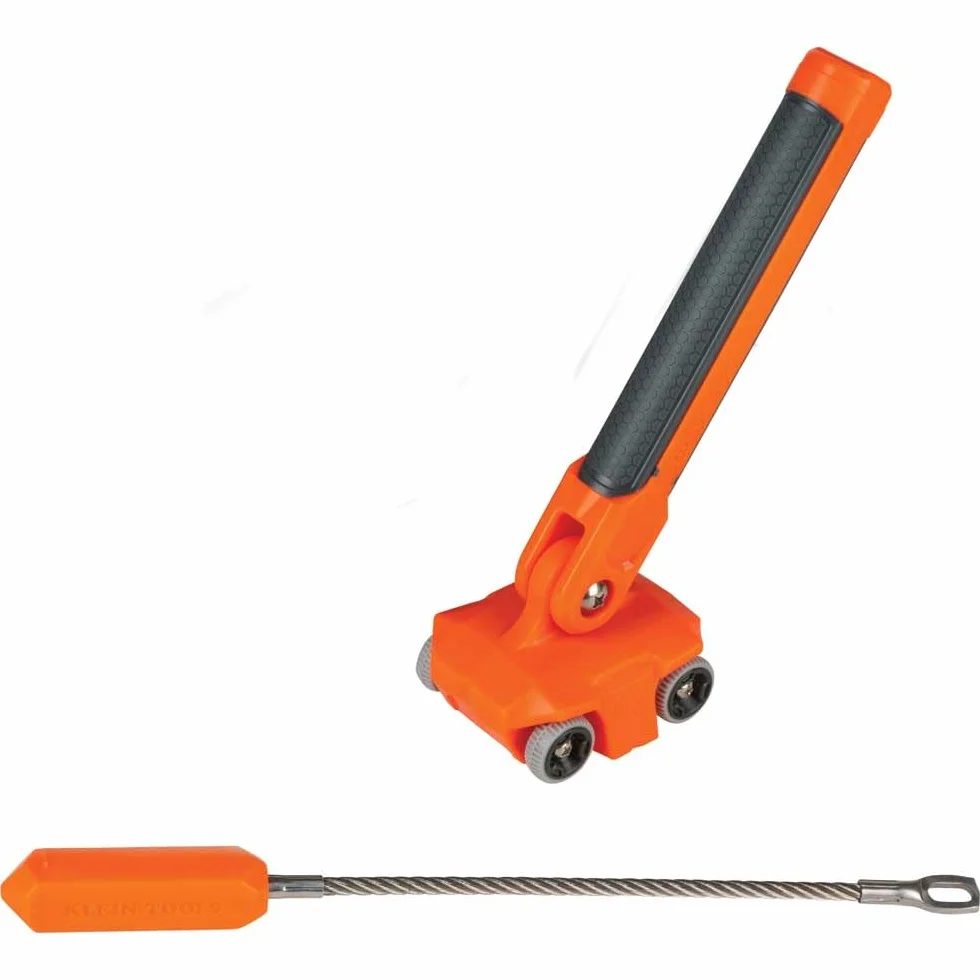 Klein Tools 50611 Extractor de alambre magnético, encuentra y tira de cables de alambre detrás de paredes o espacios reducidos, líder de acero inoxidable, imán de tierras raras