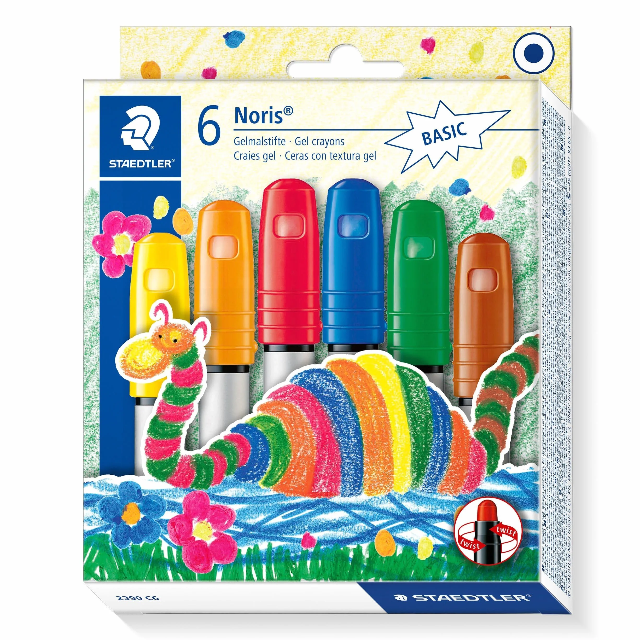 STAEDTLER 2390 C6 Pack de 6 ceras, Colores básicos surtidos