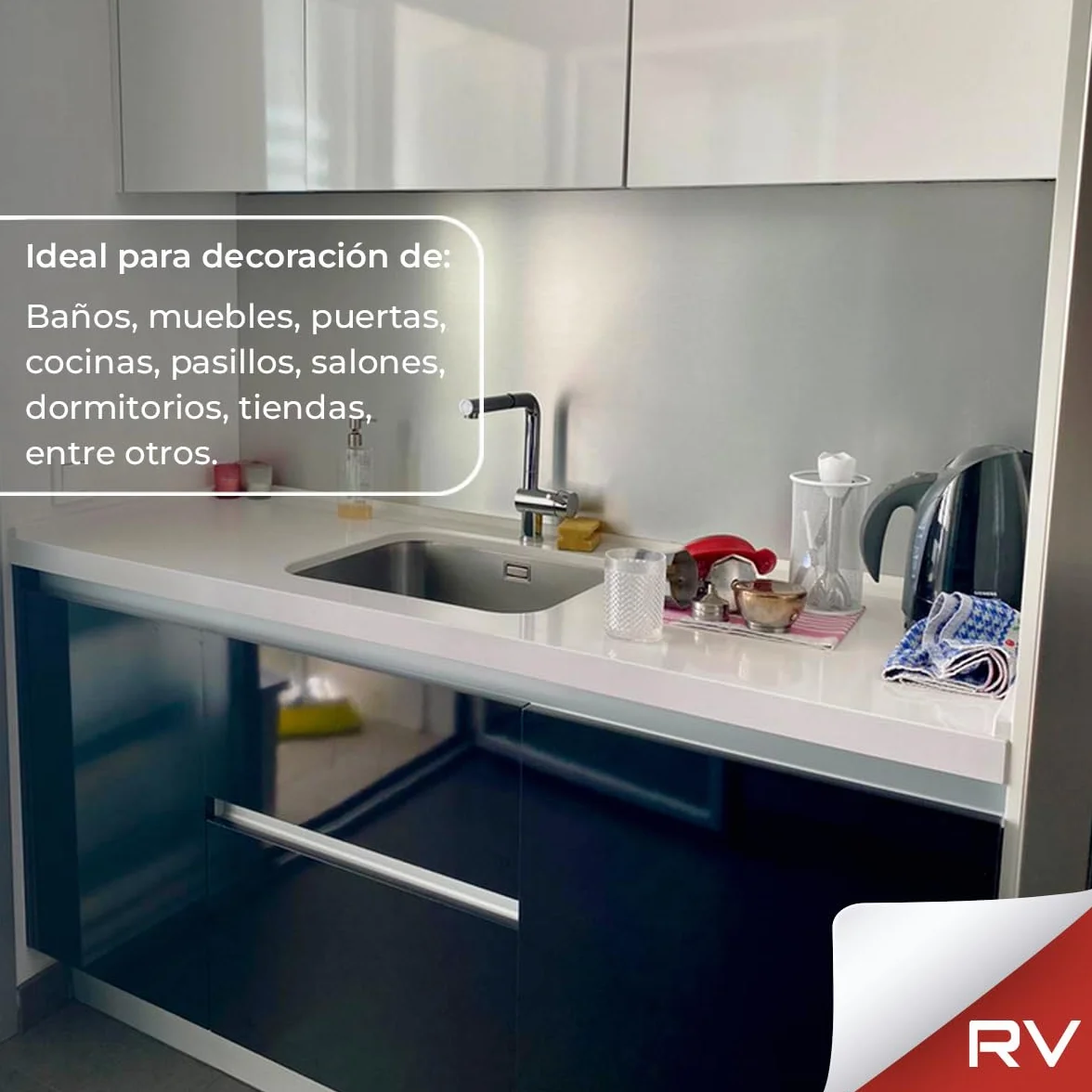 Revestimiento de Vinilo Autoadhesivo Profesional para Pared, Puertas, Muebles, Cocina y Baños – Negro Alto Brillo KST1801 – Sin Obra – Alta Resistencia – Envío desde España - 62 x 300 cm