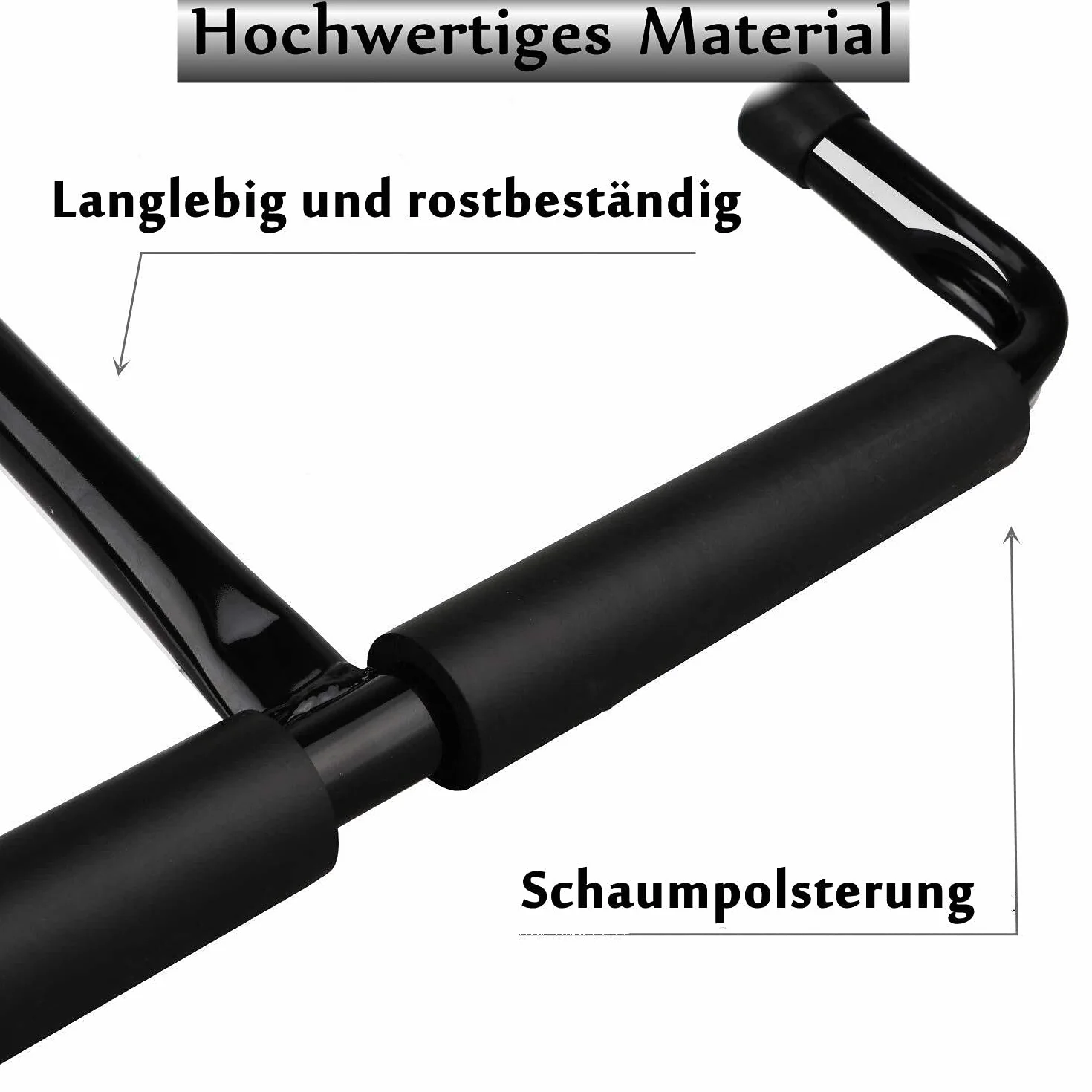 Garaje Heavy Duty Gancho de techo de goma, juego de 4 ganchos de techo para neumáticos de coche, negro de acero, doble punta, soporte de techo de 20 cm para escalera y equipos deportivos