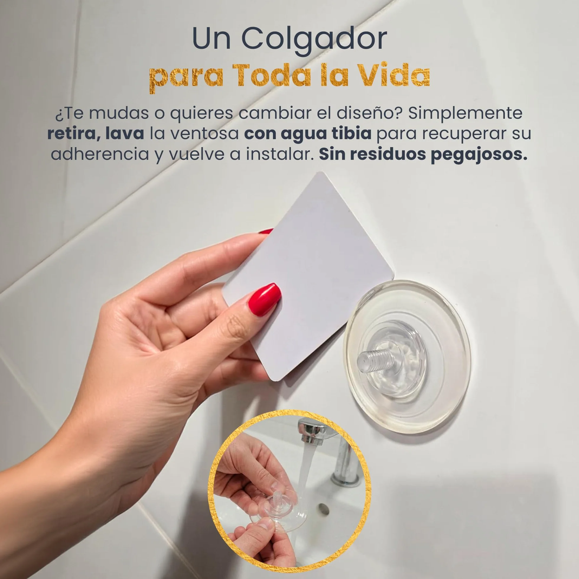 2 Toalleros de baño sin Taladro de Acero Inoxidable – Colgador Ventosa Resistente hasta 8 kg – Ideal Accesorios baño sin Taladro y Accesorios Cocina