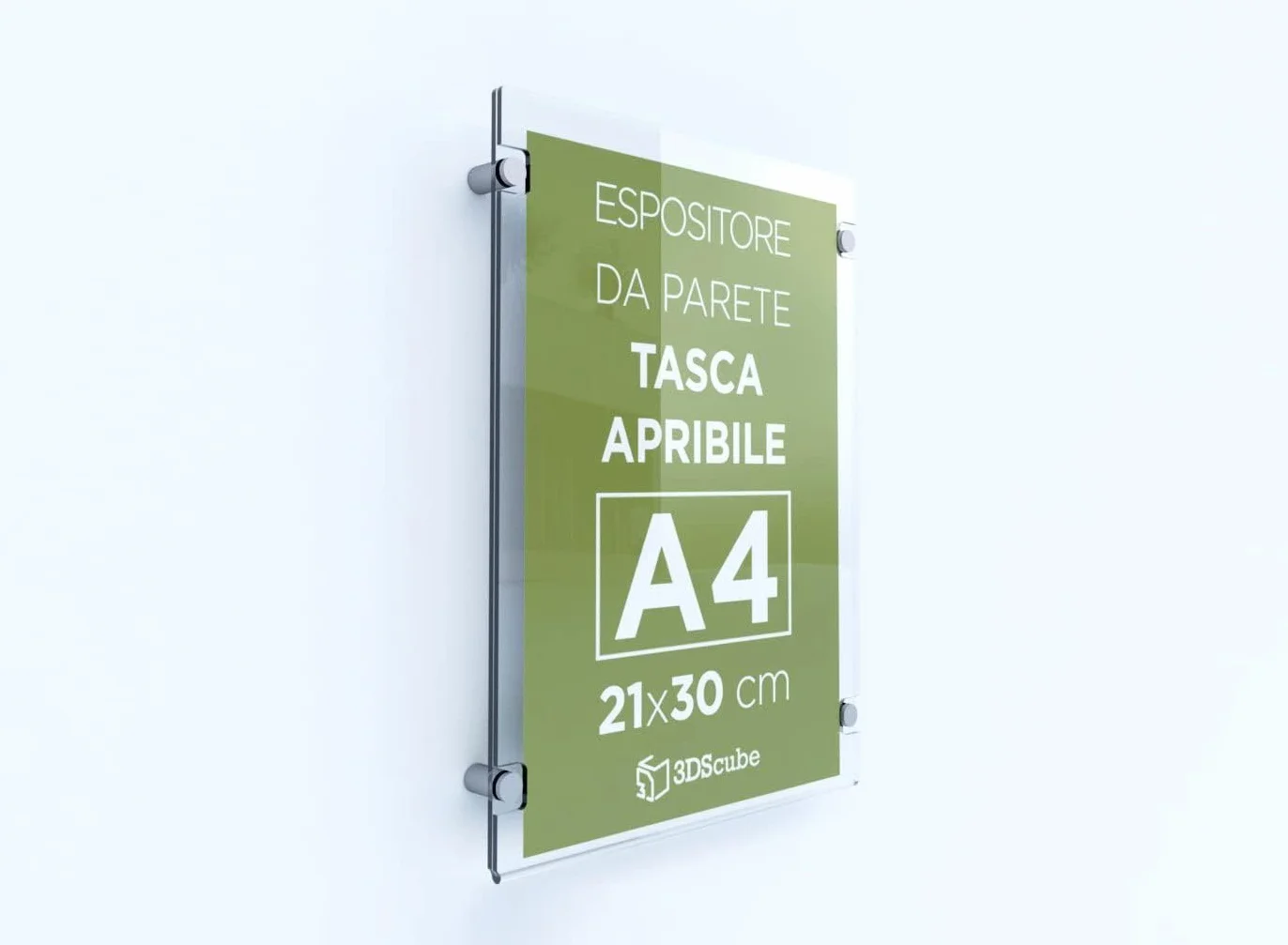 Placa de metacrilato de pared con bolsillo abatible A4 vertical 21x30 cm soporte para alertas y folletos