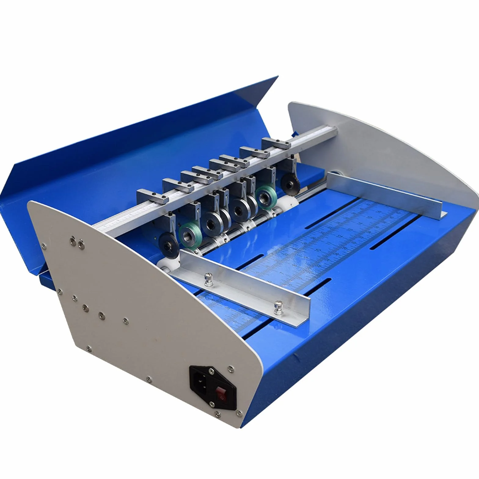 Máquina Plegadora Eléctrica 520 mm con Ajuste de Profundidad, Marcado y Perforador de Papel