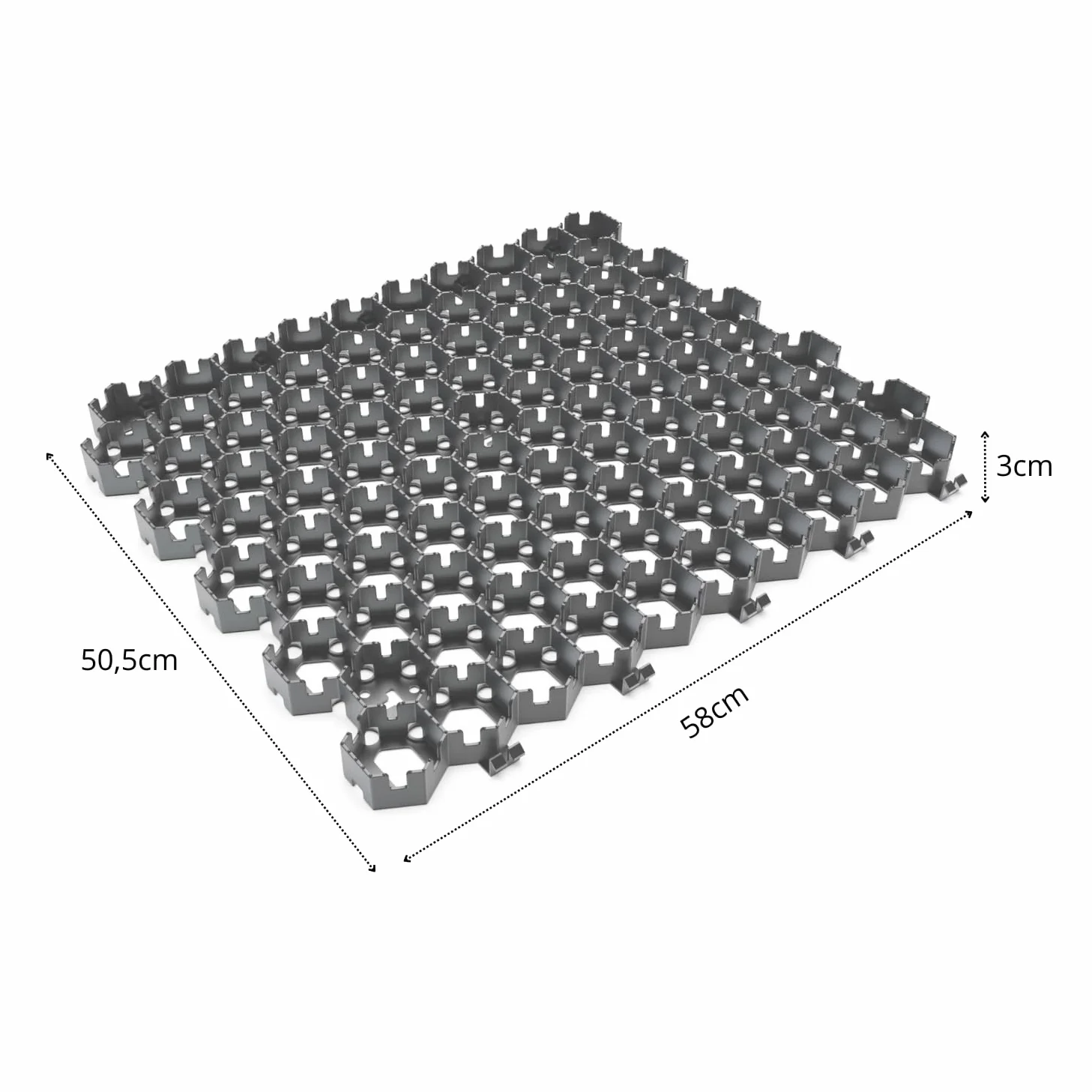 Vodaland HEXpave – Pavimento Permeable-Estabilizador de grava color gris - de 3 cm de Altura – hasta 12,000 kg – Ideal para Patios, Caminos, Bases de Cobertizos, Uso Vehículos Ligeros (pack de 5,85m2)