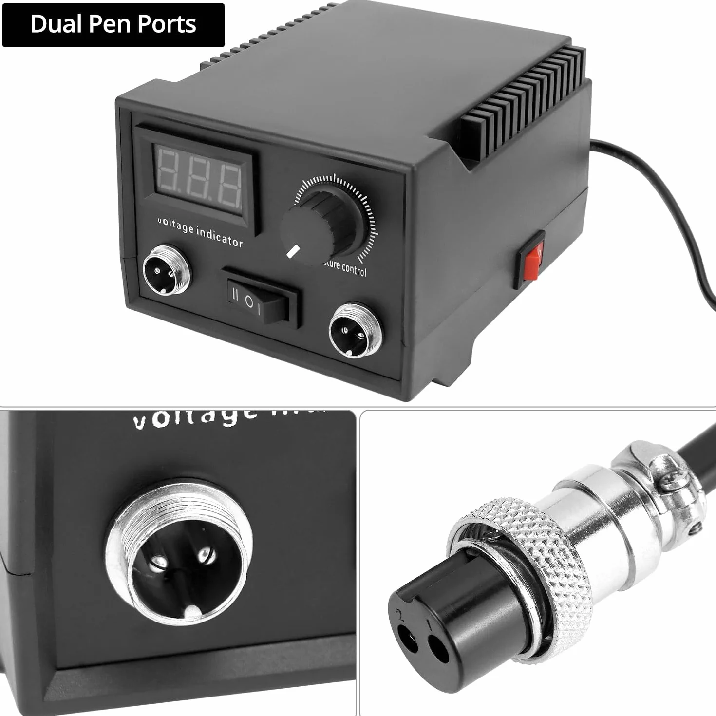 QWORK® Máquina de Pirograbado, 60 W Máquina de Pirograbado con Pantalla Digital, Juego de Quemador de Leña con 2 Bolígrafos de Leña