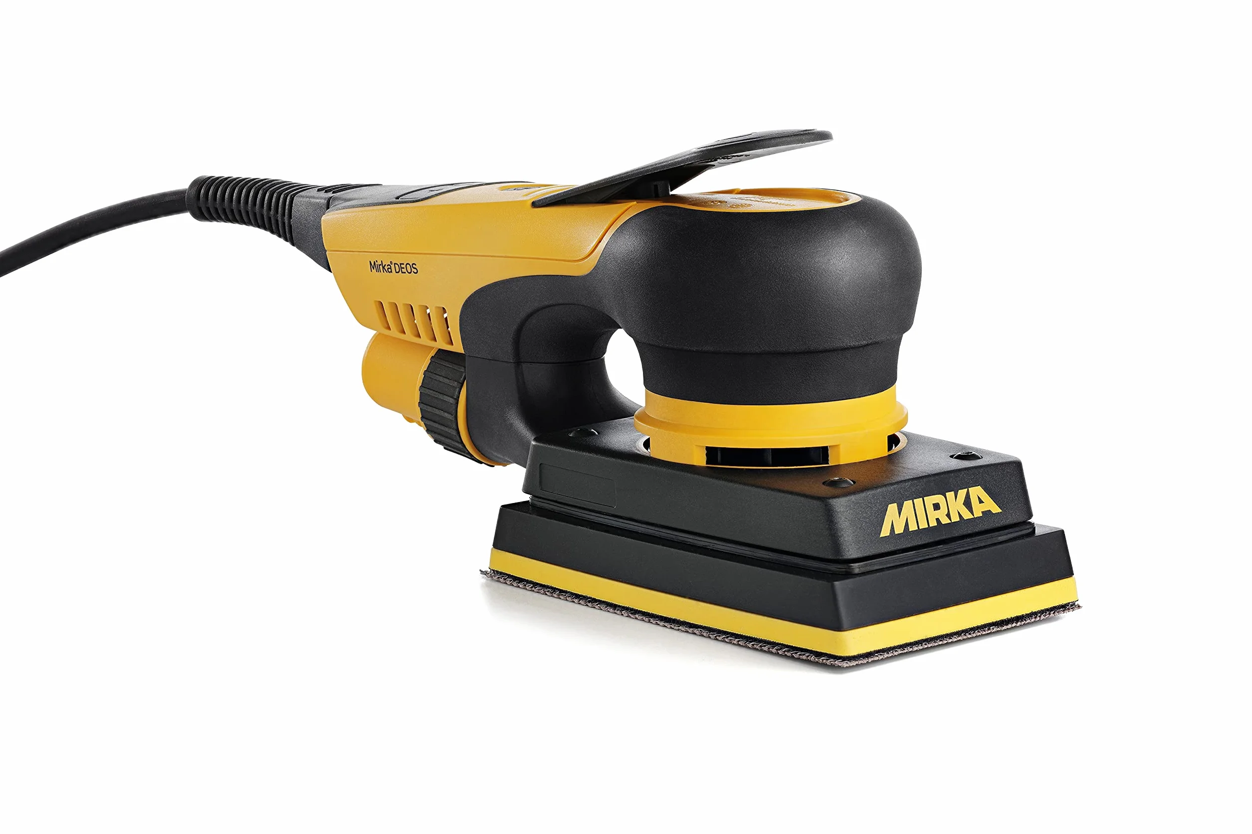 Mirka Plato para malla 81x133 mm cierre adhesivo 46 agujeros DEOS | Grado de dureza medio con almohadilla protectora cierre adhesivo compatible con lijadoras orbitales Mirka DEOS II 353