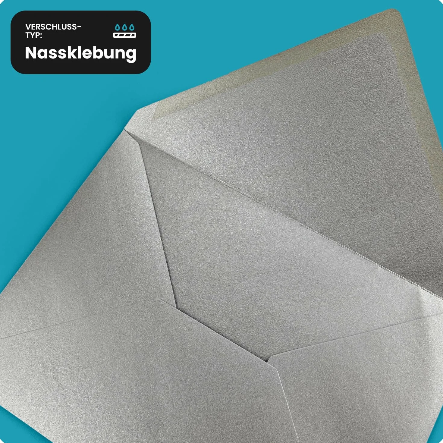 Netuno 25 sobres nacarados plateados DIN C5 162x229mm 120g Aster Metallic Silver con solapa engomada puntiaguda sin ventana para invitaciones boda Navidad cumpleaños carta tarjetas fiesta bricolaje