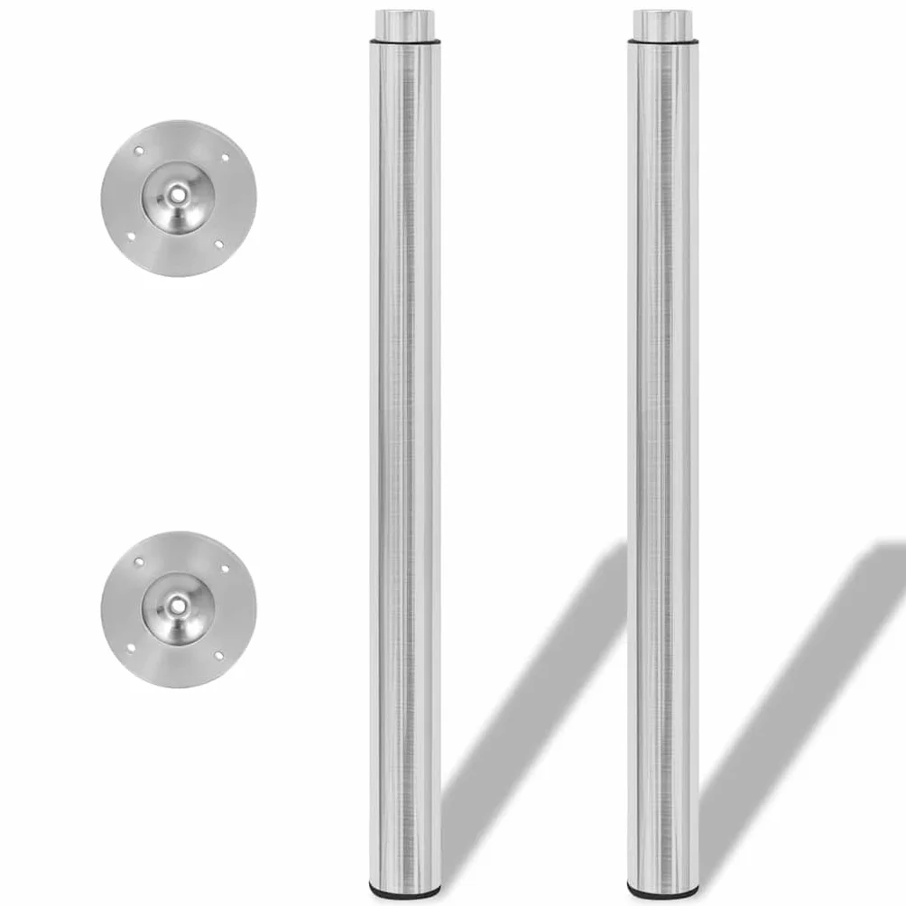 2 patas de mesa ajustables de acero inoxidable, pie telescópico de 710 mm a 1100 mm para mesas, encimeras, escritorios