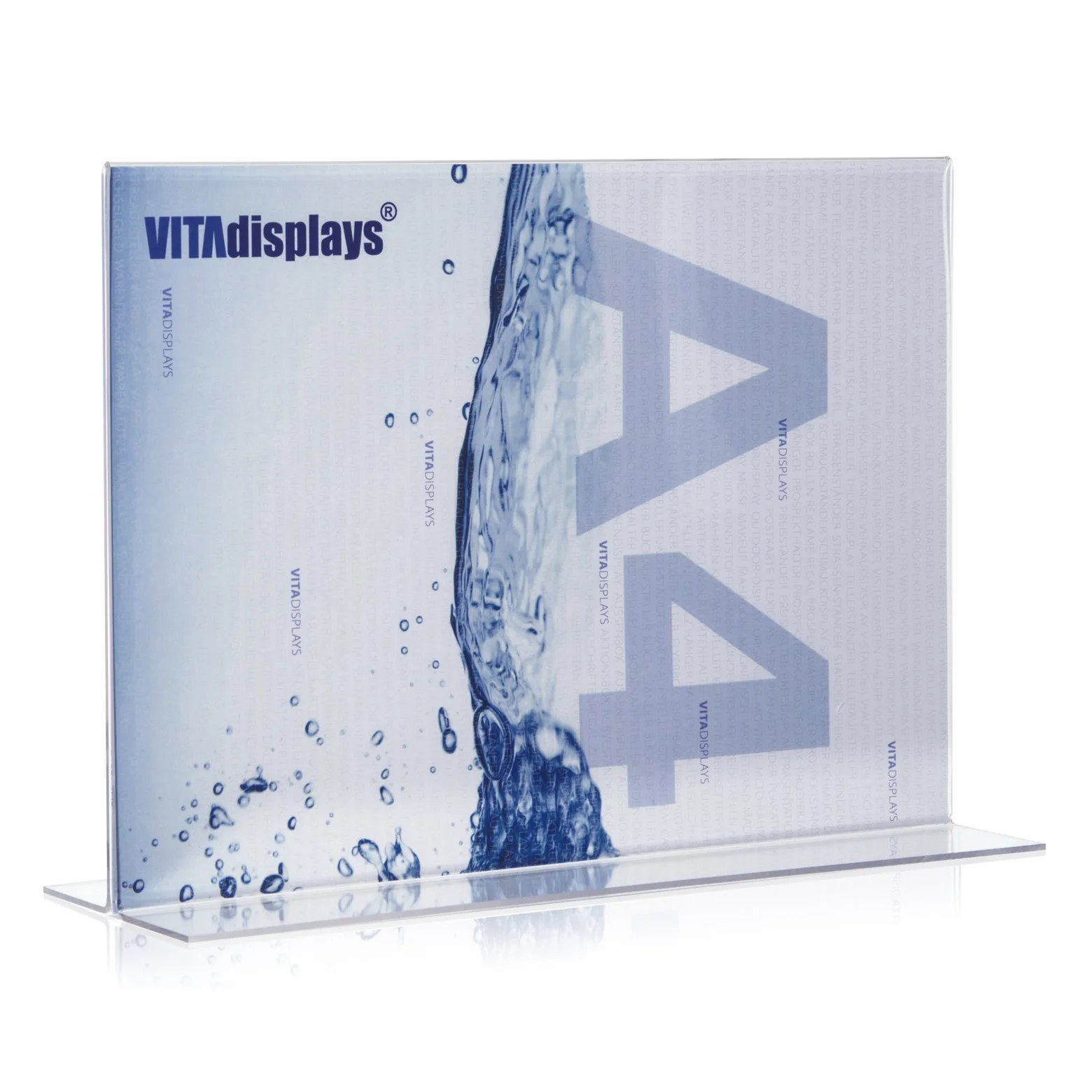VITAdisplays NE-380QT Soporte en T para mesa cristal acrílico DIN A4 29,7 x 21 cm transparente
