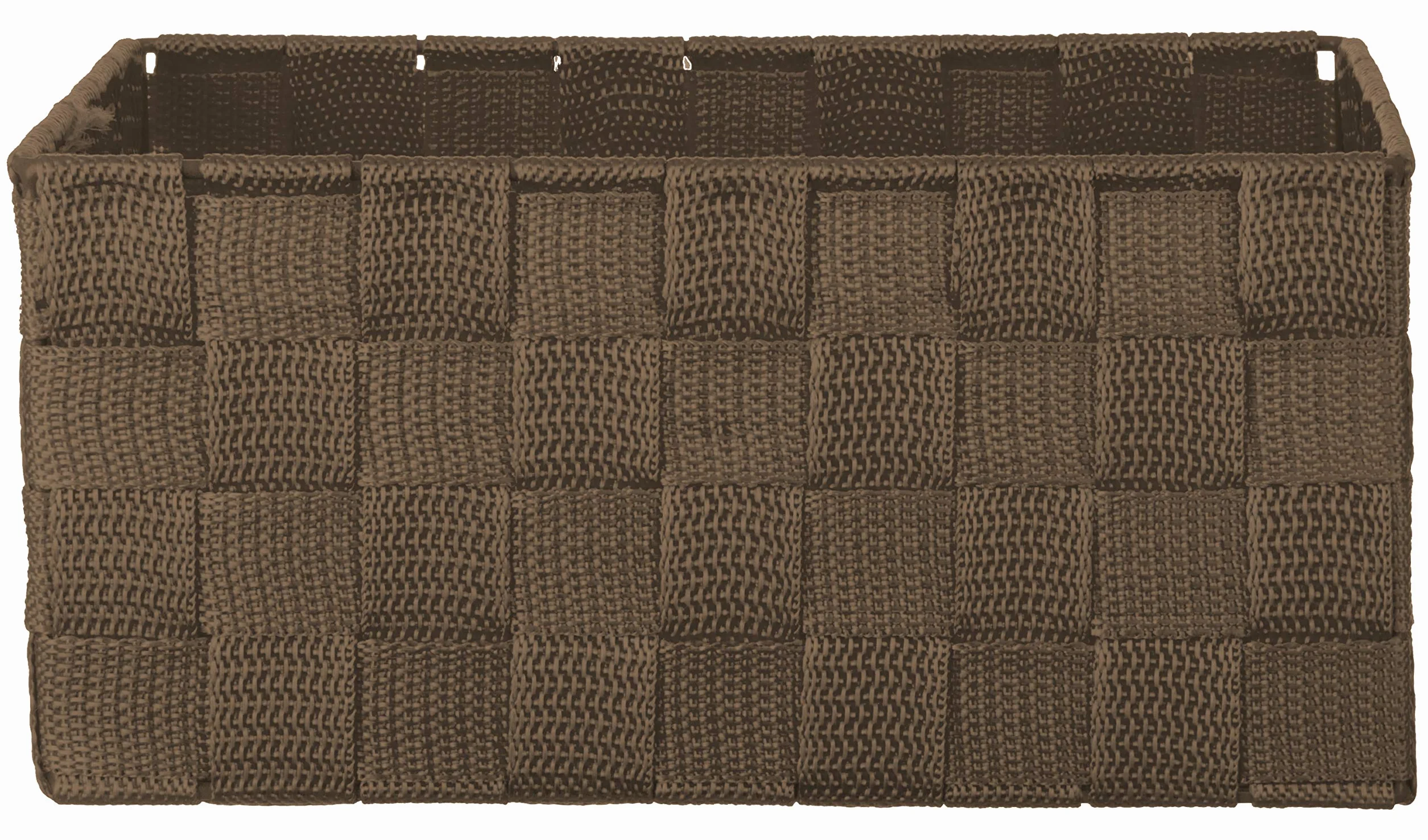 Juego de 3 Cajas de Almacenamiento Cuadradas 22x15x11 cm Aspecto Ratán Trenzadas Marrón