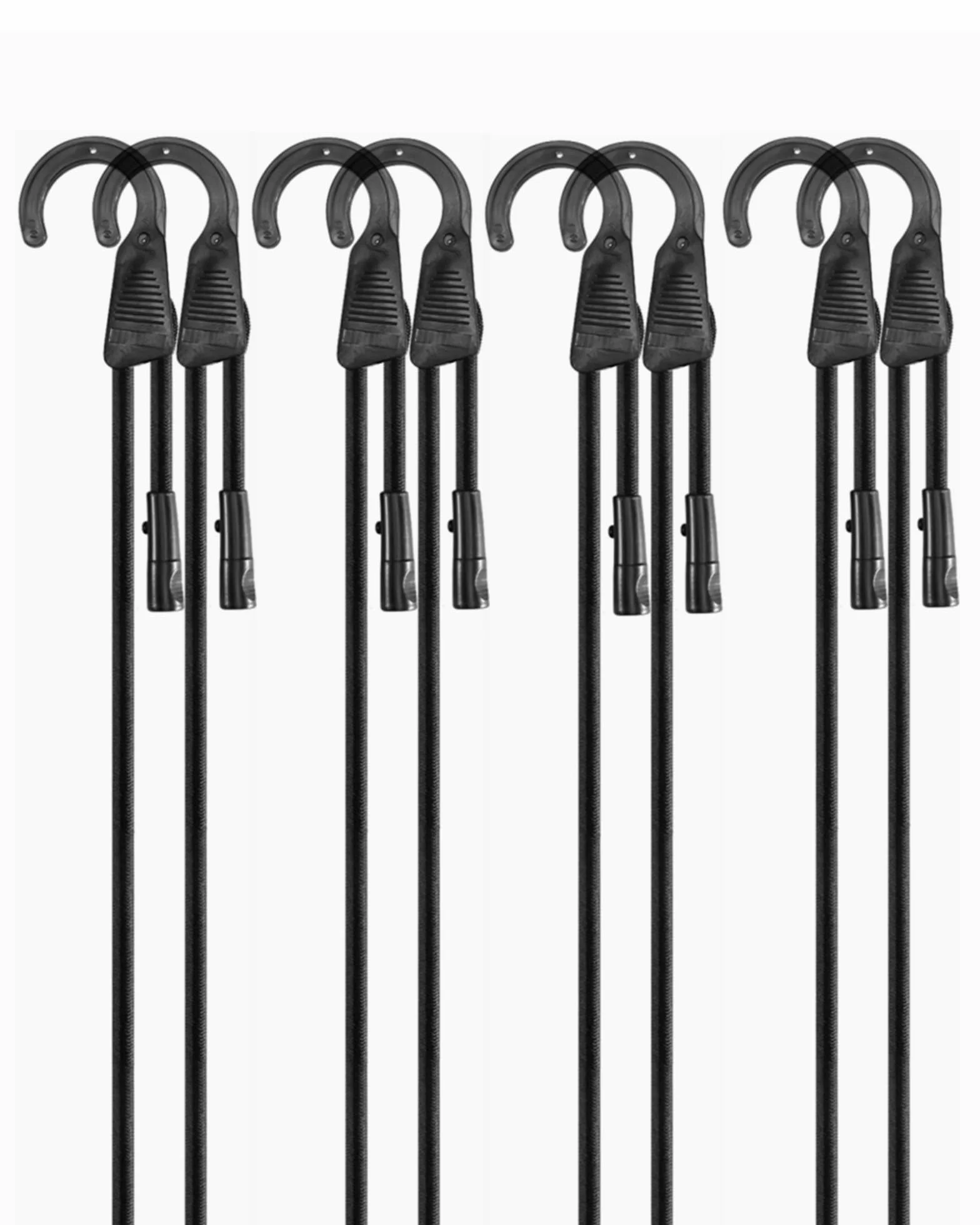 Cordones elásticos ajustables de 24 pulgadas con ganchos, se ajustan de forma flexible de 6.5 a 24 pulgadas, correas elásticas negras con elasticidad superior y resistencia a los rayos UV, perfectas