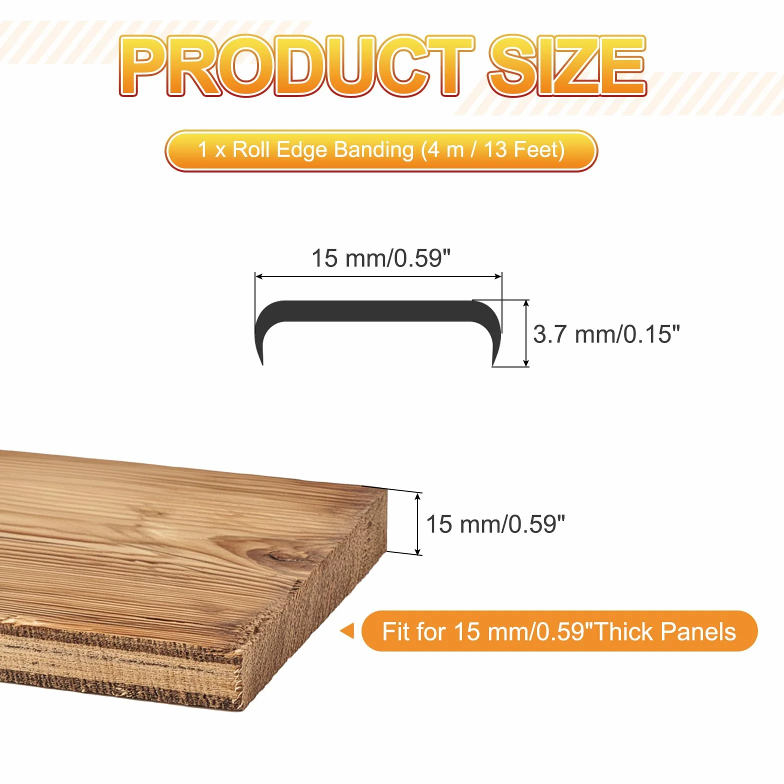 QUARKZMAN Borde en Forma de U de TPE Autoadhesivo 4m x 15mm Protector de Bordes para Muebles (Negro)
