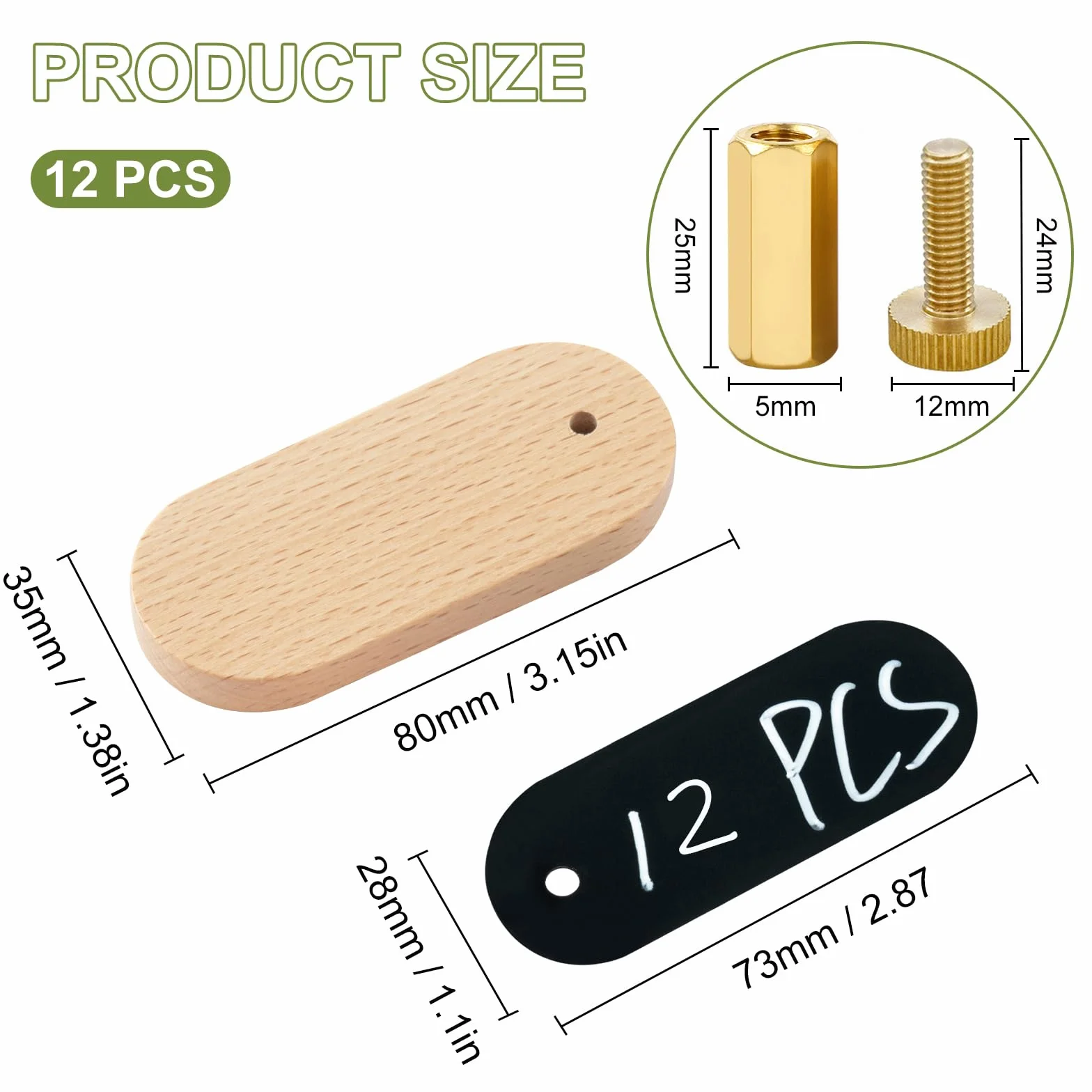 Letreros de Pizarra Mini 12 Piezas 8.5x3cm Pizarra Negra con Tizas para Buffet Restaurante