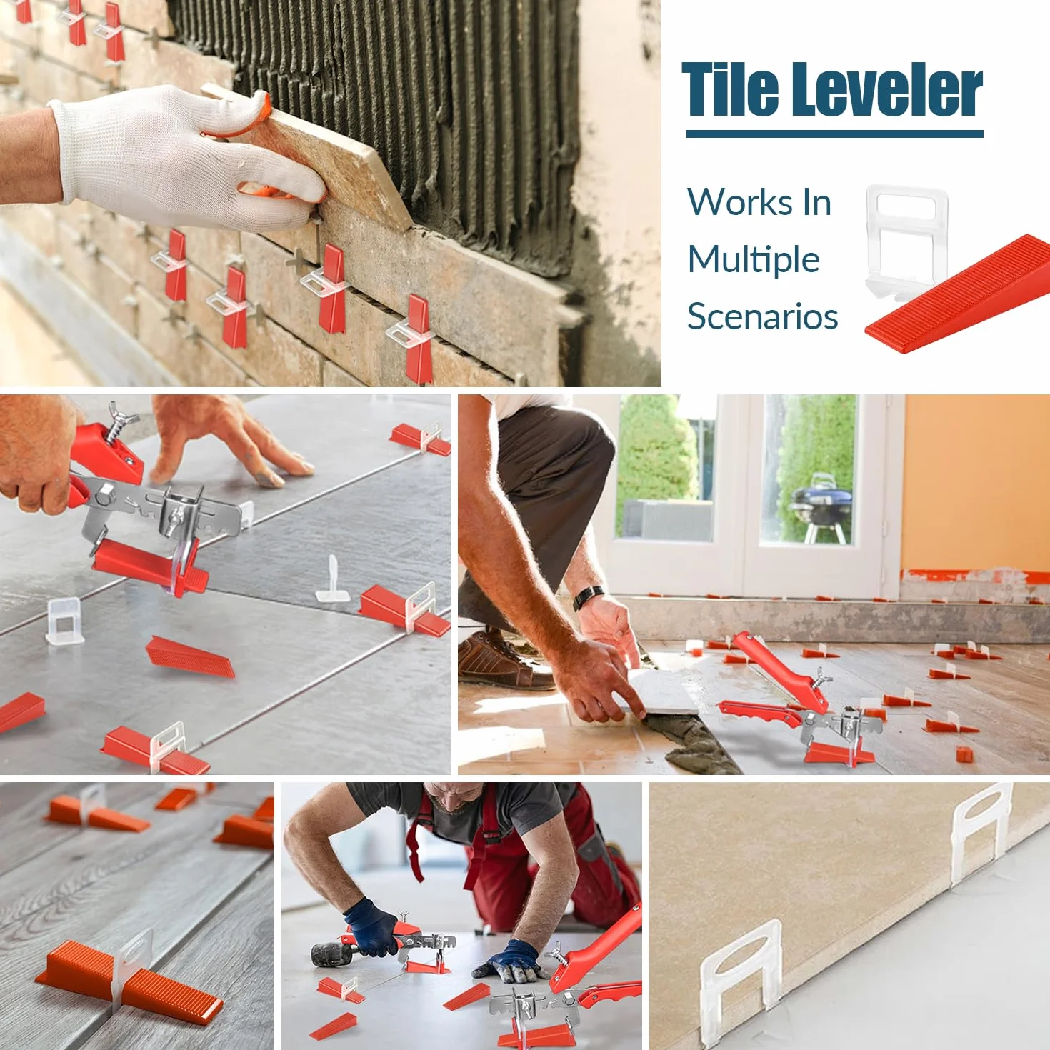 601 Piezas Niveladores de Azulejos Cuñas Niveladoras Suelo Clips Espaciadores de 3 mm Sistema de Nivelación de Azulejos con Pinza de Ajuste de Baldosas para la Ayuda a la Colocación de Baldosas