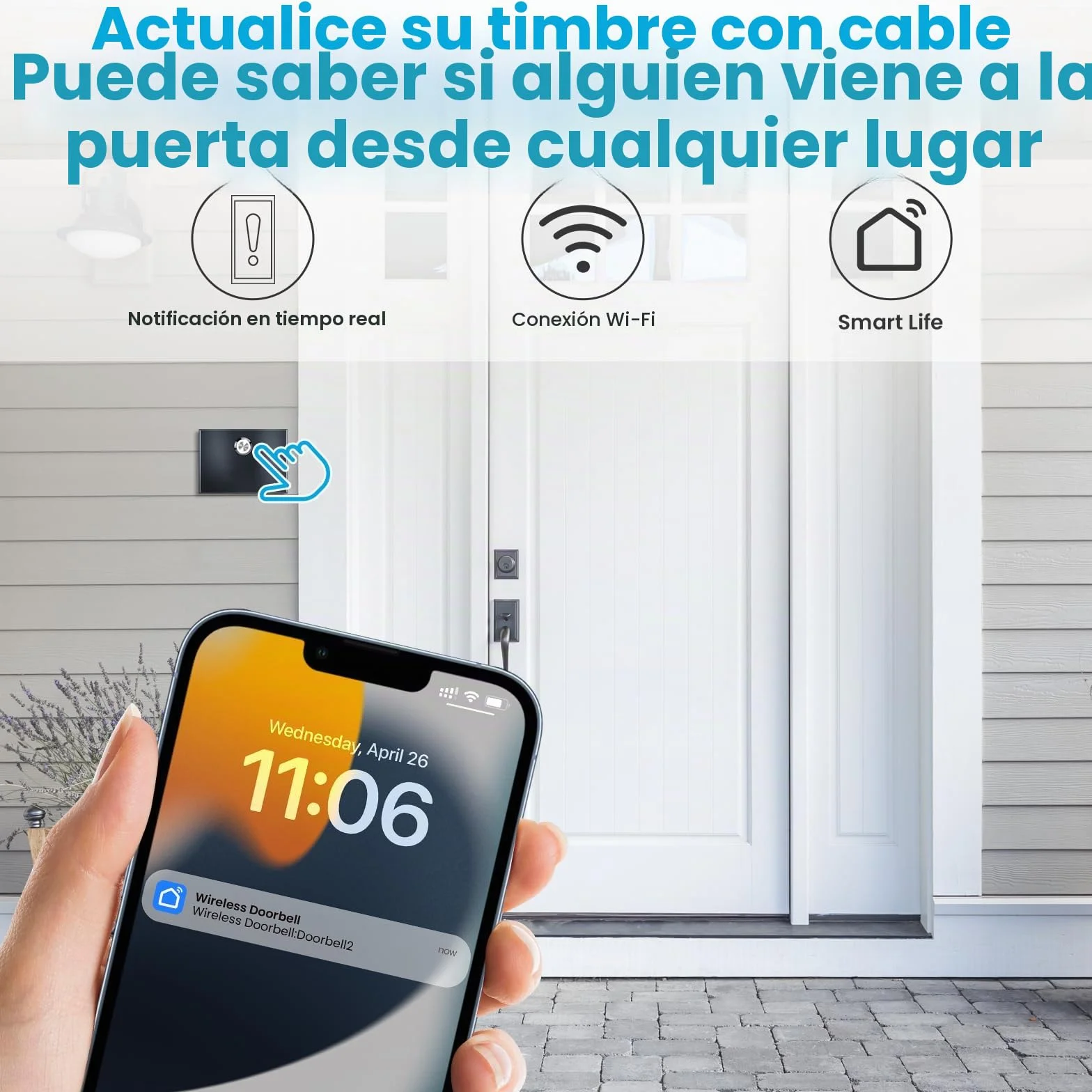 BITIWEND - Juego de ampliación de señal inalámbrica y Timbre con convertidor inalámbrico (3-24 V CA/CC, Compatible con aplicación para teléfonos Inteligentes) para Sistemas de Timbre
