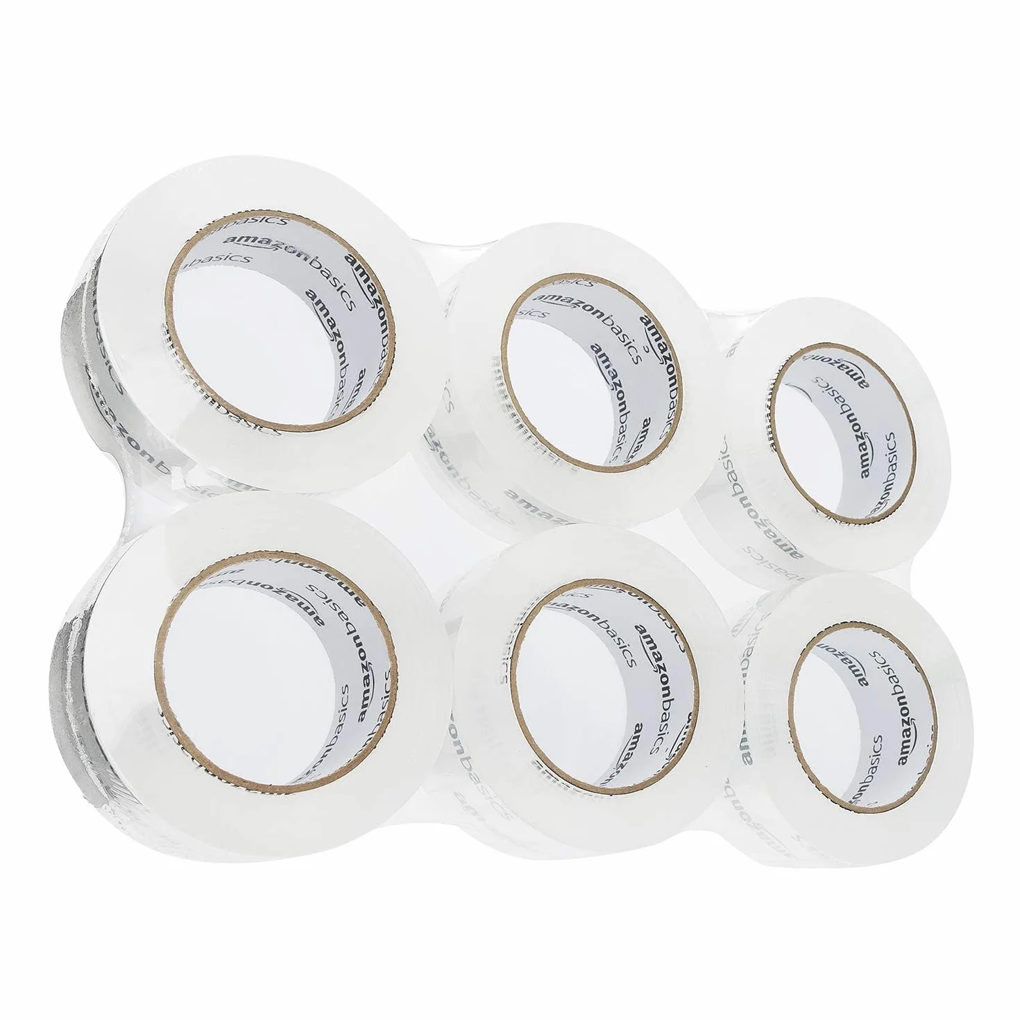 Amazon Basics Cinta de embalaje 6 unidades, 4,7 cm x 99,6 m, transparente