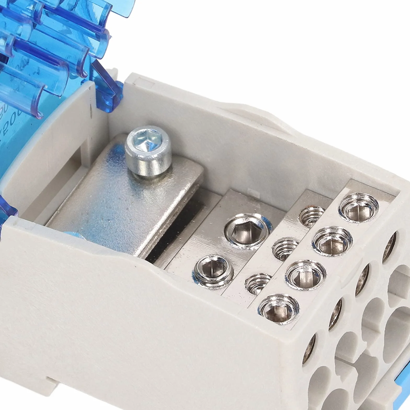Tyenaza Caja de distribución de terminales, Caja de distribución de bloques UKK-500A, Caja de conexiones de alimentación de bloque de terminales de carril DIN de 35 mm CA 690 V