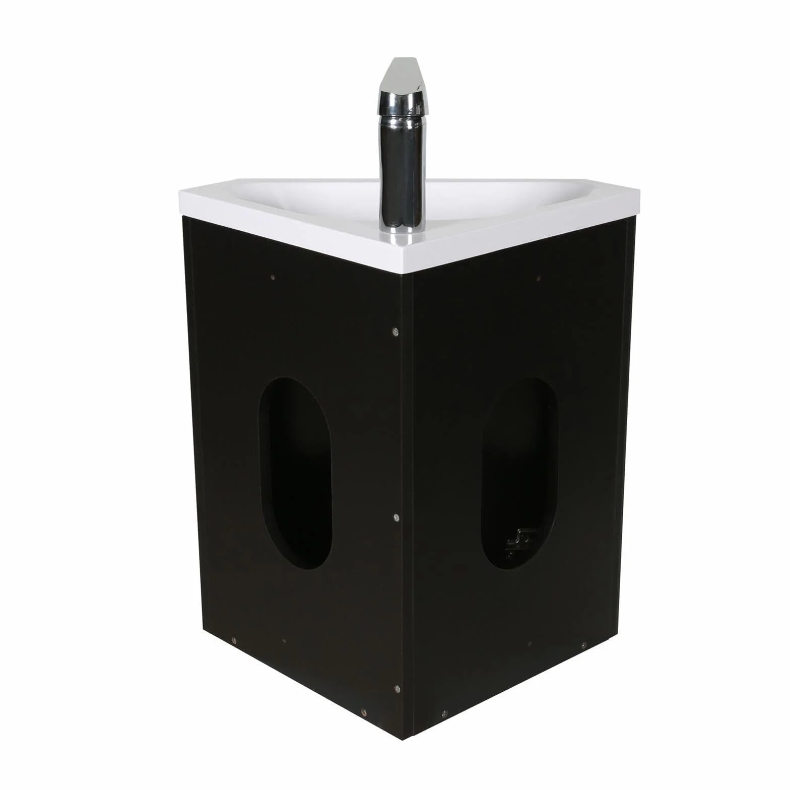 Mob in Skino - Lavamanos de esquina con lavabo de resina, color negro