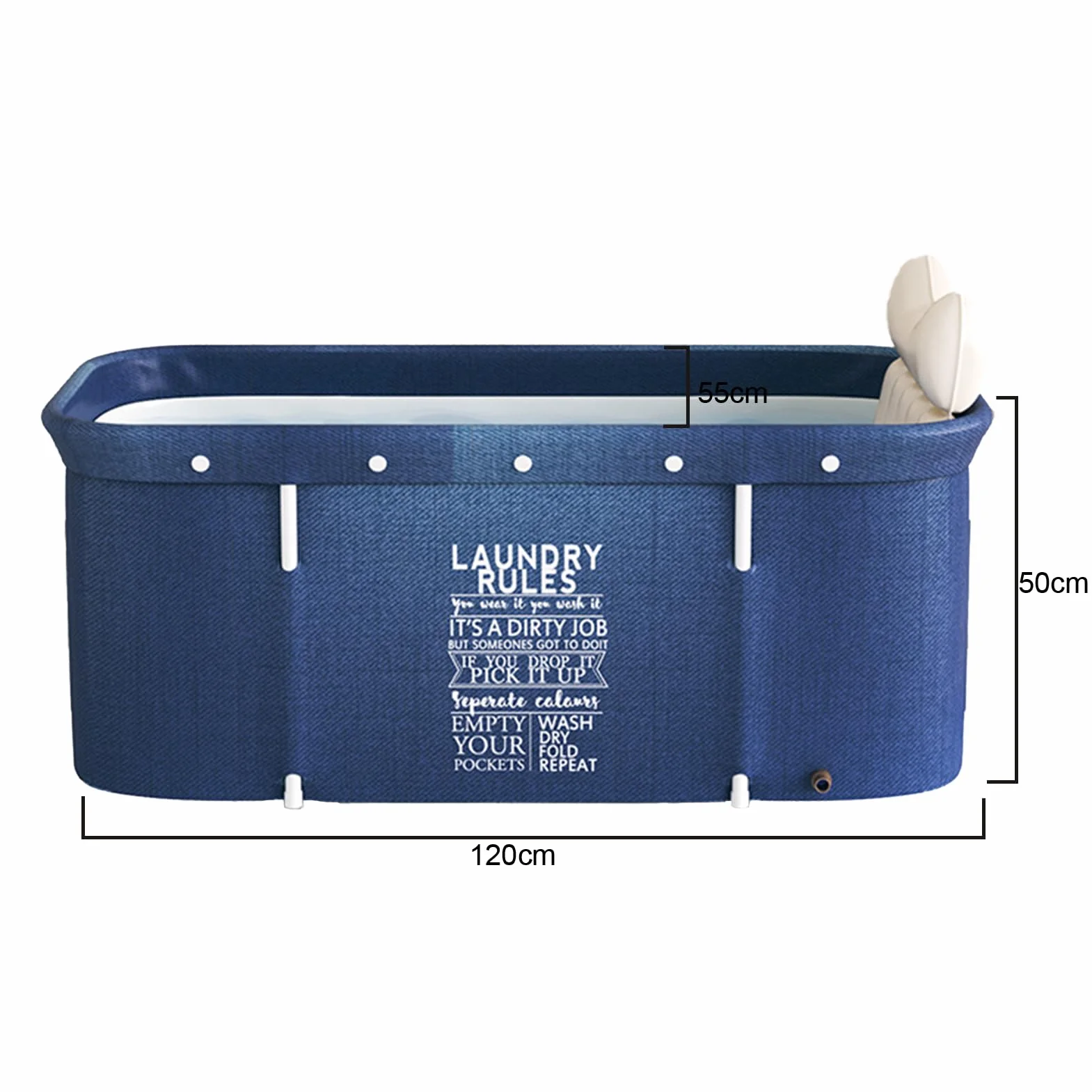 Bañera plegable Bañera de pie empapada Bañera portátil Bañera móvil Bañera plegable Barril Baño Spa Bañera, 120 x 50 cm para interior y exterior (Estilo 2)