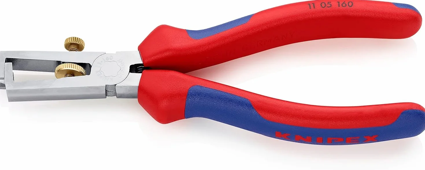 KNIPEX Alicate pelacables Con muelle de apertura universal con cartulinas autoservicio cromado con mangos multicomponente 160 mm, 11 05 160 SB