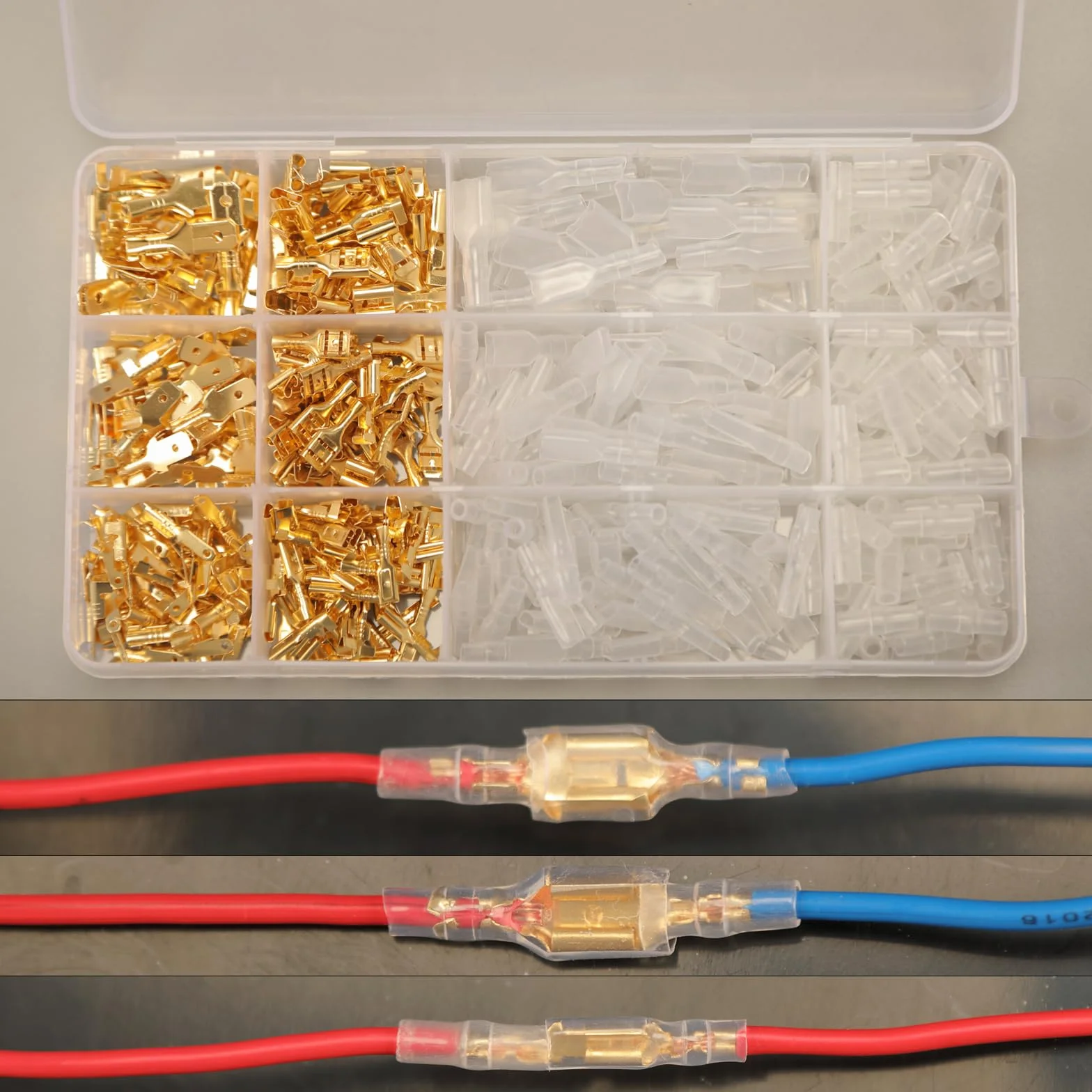 Conectores de Pala Macho y Hembra 2,8mm 4,8mm 6,3mm Aislados Terminales Faston 480pcs