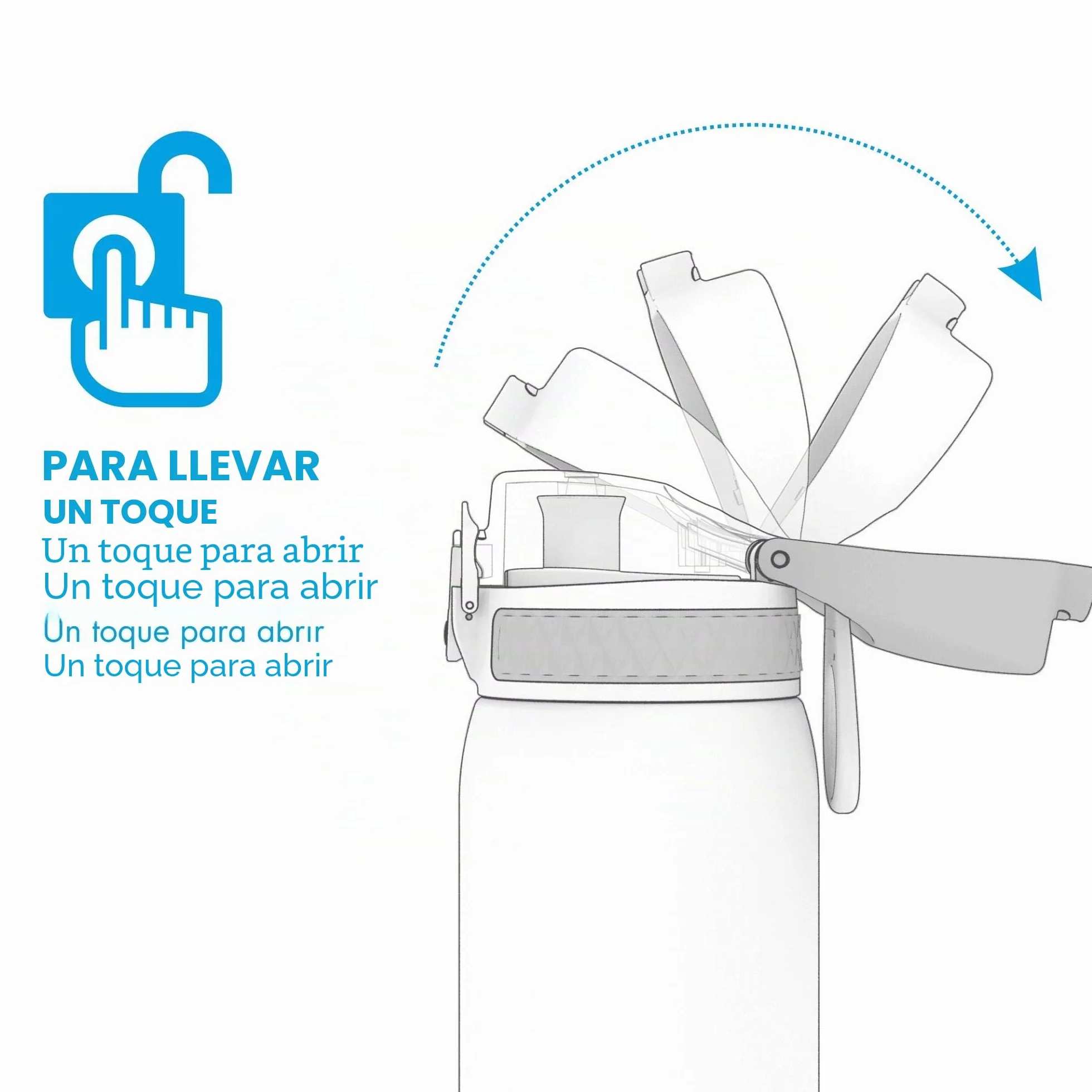 ion8 Botellas de Agua, a Prueba de Fugas, Fácil de Abrir, Cierre Seguro, Apta para Lavavajillas, Libre de BPA, Tapa Higiénica Abatible, Asa de Transporte, Fácil Limpieza