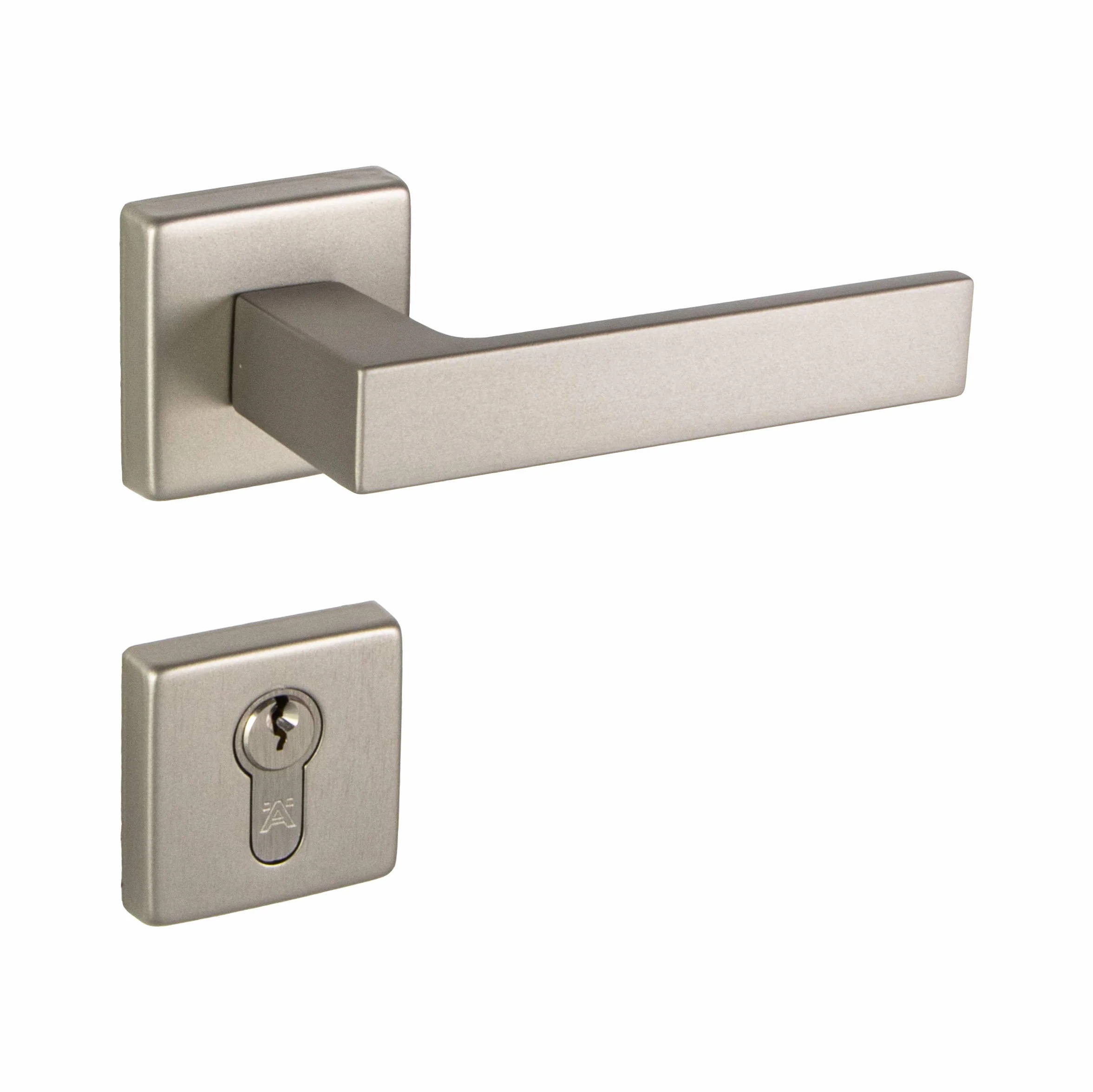 Gedotec Manija de aluminio para puerta de acero inoxidable – PUSH 1317 Ö BB – Barras de colores – Par de manijas plateadas para puertas interiores – 1 juego – Manija de puerta con material