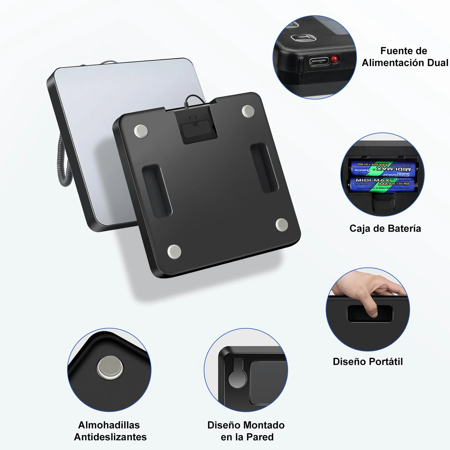 Bascula Industrial 200 kg / 10 g con Pantalla LCD para Equipaje y Almacén