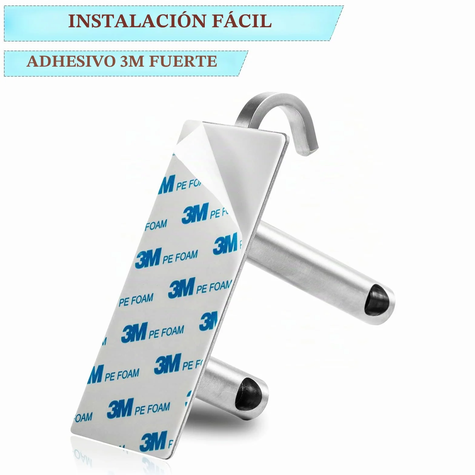 Vista Toallero de Baño sin Taladro con Fuerte Adhesivo 43.5CM Plata Acero Inoxidable Toallero de Baño Accesorio de Baño Accesorio de Baño sin Taladro para Baño y Cocina