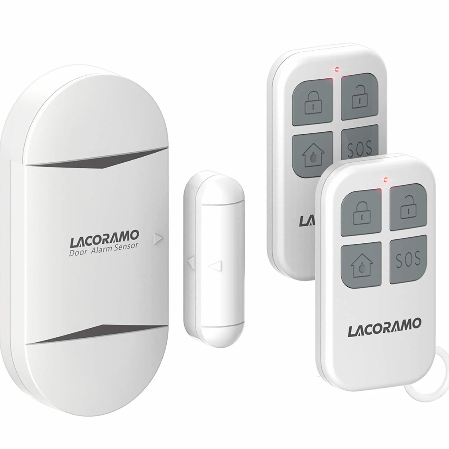 130db Sensor de Alarma para Puertas y Ventanas con 2 Controle Remoto Campana de Apertura de Contacto magnético inalámbrico para niños,hogar,refrigerador,Tienda(1 Alarma 2 Controles