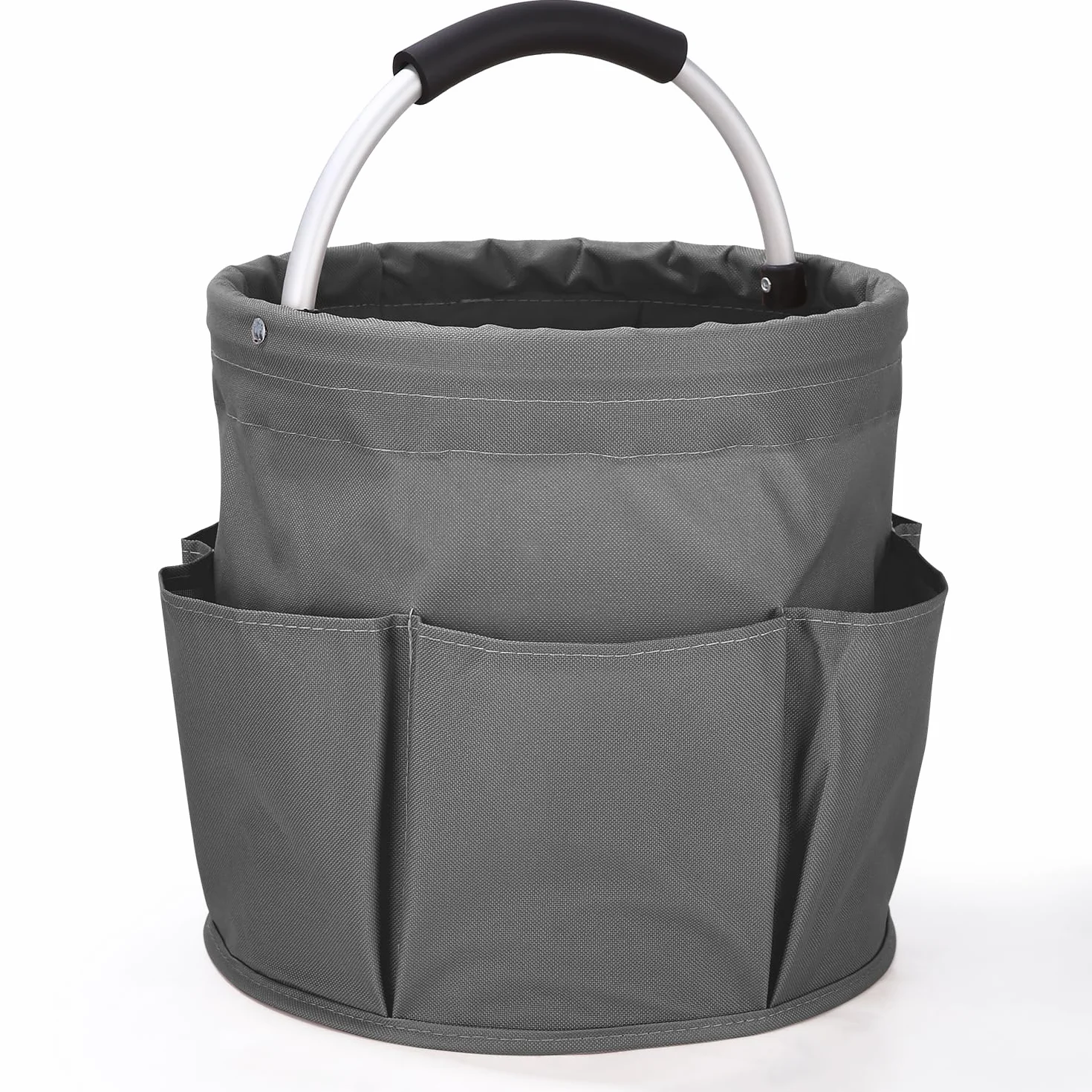 Cestas para Herramientas con 6 Bolsillos,Bolsa de Jardin Herramientas Plegable,Bolsa Organizadora Para Guardar Cosas en Casa, ir de Compras, Excursiones al Aire Libre, Picnics(Gris)