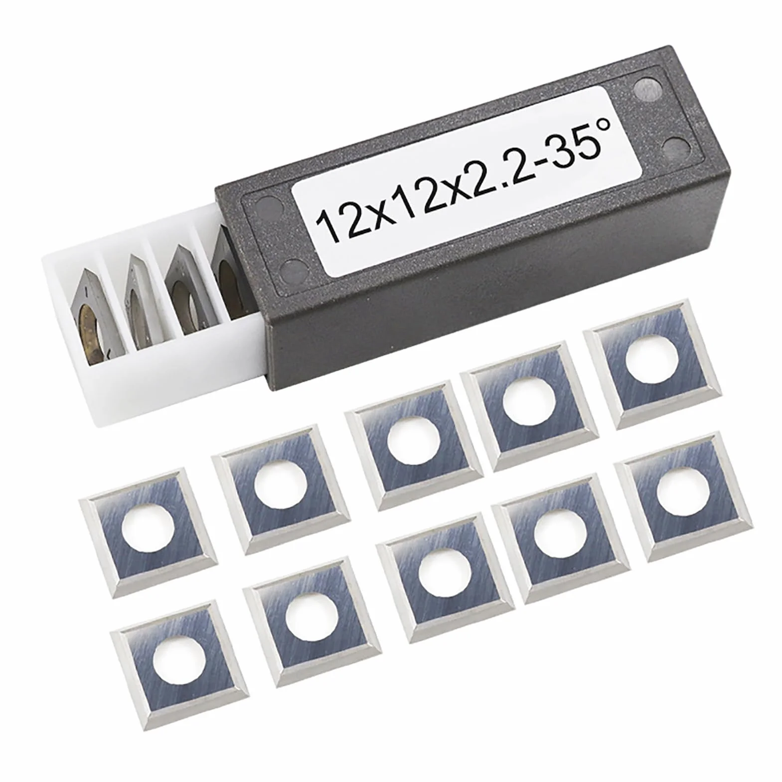 Cabezal de corte helicoidal para cepillado, cuchillas cuadradas de 12 mm, 10 cuchillas rectas de acero rápido para carpintería, cabezas de cepillado en espiral