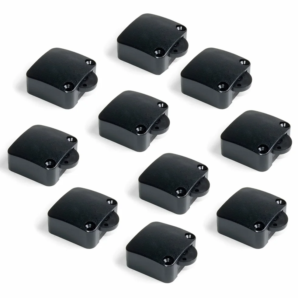 Emuca - Interruptor de contacto para puerta de mueble 2 posiciones ON-OFF, Negro, Set de 10 piezas