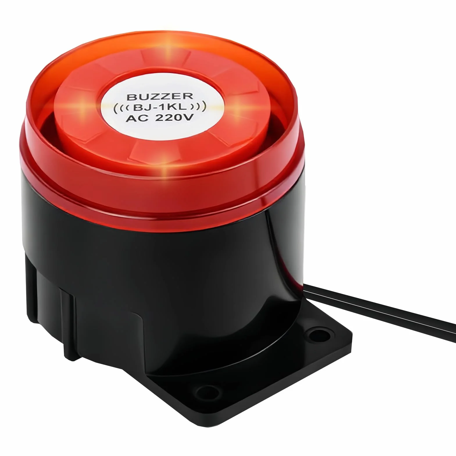 Sirena Alarma Exterior 220V 120dB con Luz Intermitente Sonido de Alto Decibelio, Sirenas de Seguridad Cableada para Alarma Perimetral Exterior, Zumbador para Hogar Oficina Garaje Tienda Industrial