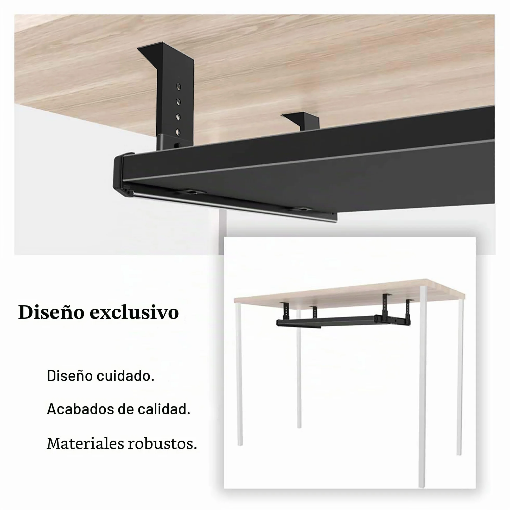 FRMSAET 305/355/405/455 mm Espesor Construcción de acero Teclado Cajón Deslizadores Bandejas Accesorios Gabinete Muebles Rieles de hardware (405 mm, Negro)