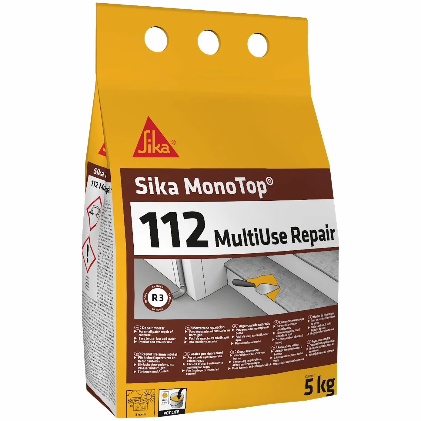 Sika Monotop 112 MultiUse Repair - Mortero para restaurar hormigón, 5 kg