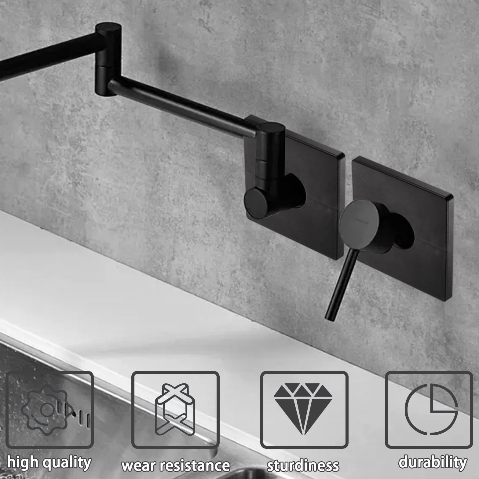 Cubierta Decorativa para Ducha 33mm PVC Autoadhesiva Cuadrada 2 Piezas Embellecedor Grifo