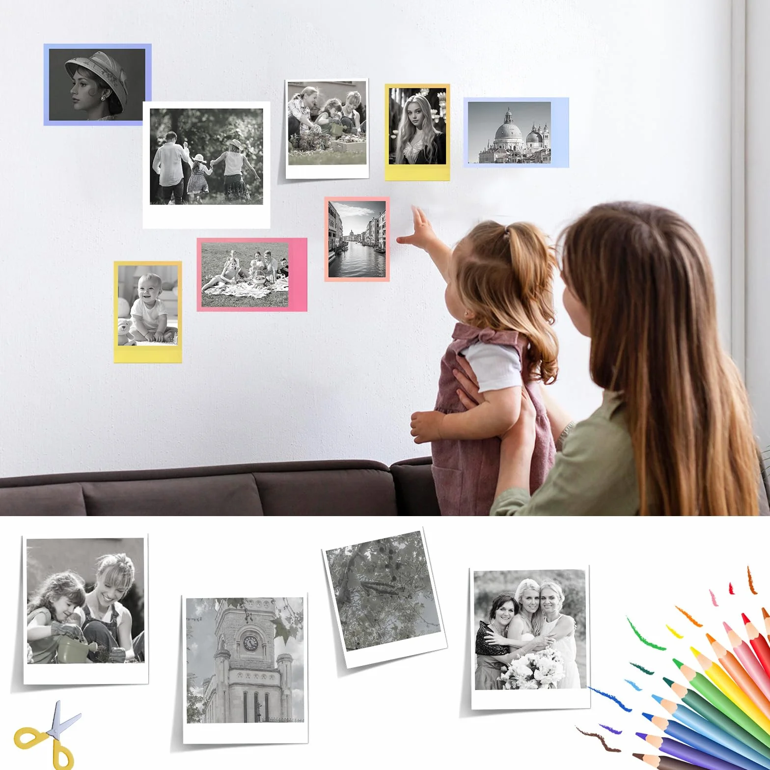 20 Rollos Papeles de Impresora Térmica, Mini Pegatina Imprimible Autoadhesiva, papel térmico para cámara infantil, Compatible Con Todas Las Mini Impresoras Térmicas (57 X 25 mm)