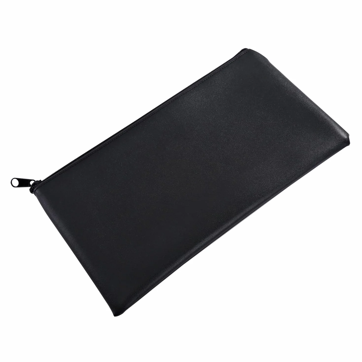 Cartera para documentos Piel sintética negra 28 x 15,5 cm con cremallera