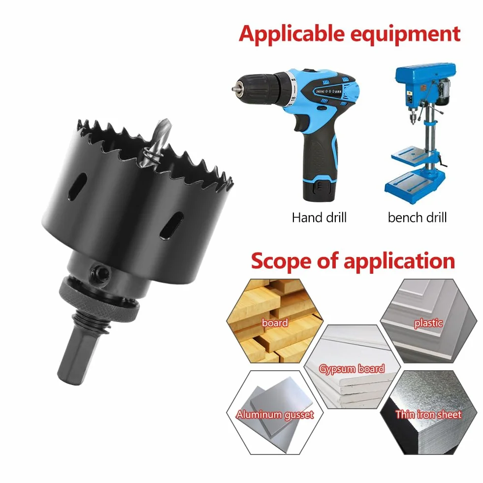 Flintronic Sierras de Corona 68mm, Sierra de Corona Bimetálica de 68mm, M42 HSS Bi-Metal Coronas Perforadoras, con Adaptador y Broca Piloto, para Metal Aluminio Madera PVC Plástico, Negro