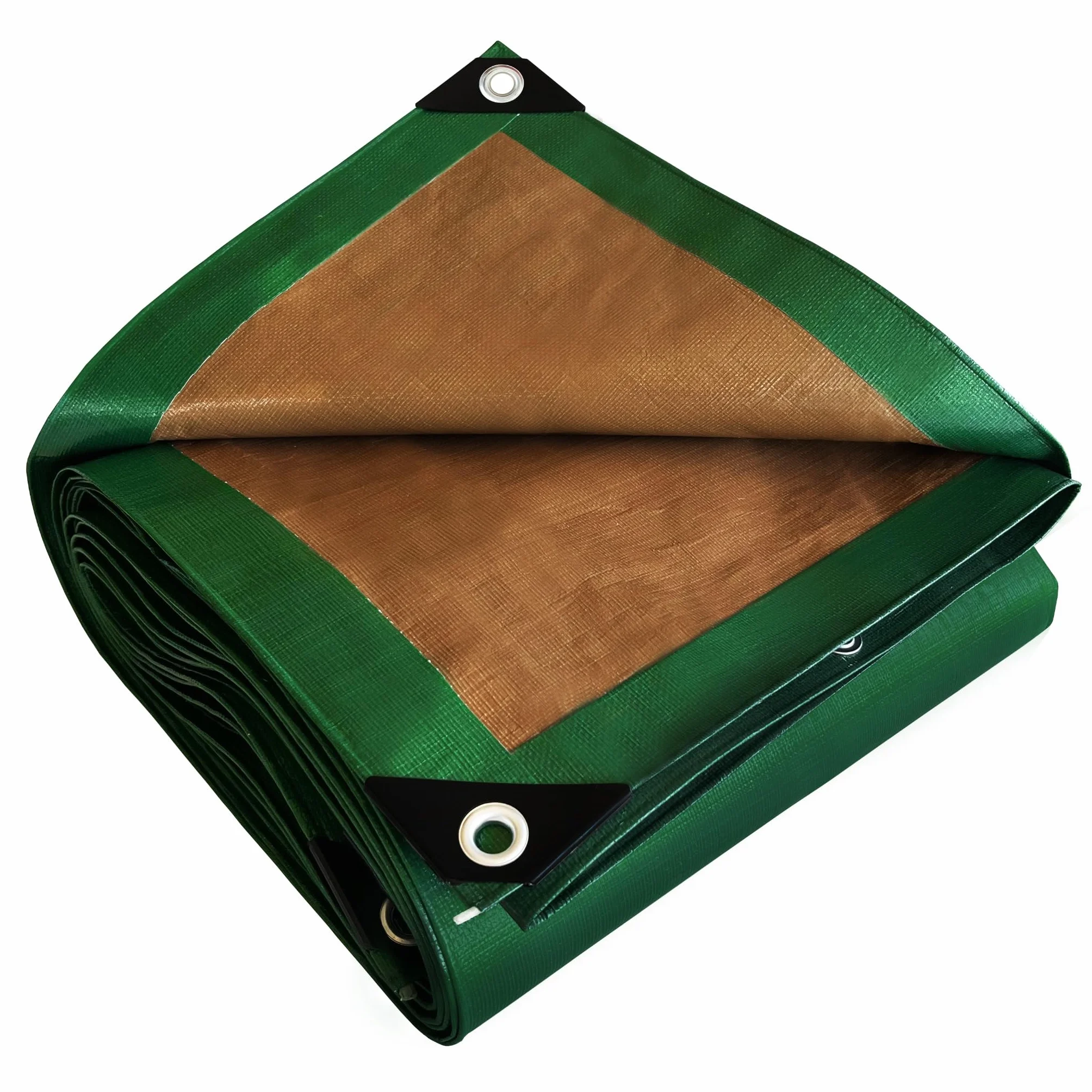 Lona Impermeable 4x5 m - TECPLAST - HQ250MU - Verde y Marrón - Máximo Rendimiento - Lona Exterior - Anti Rayos UV