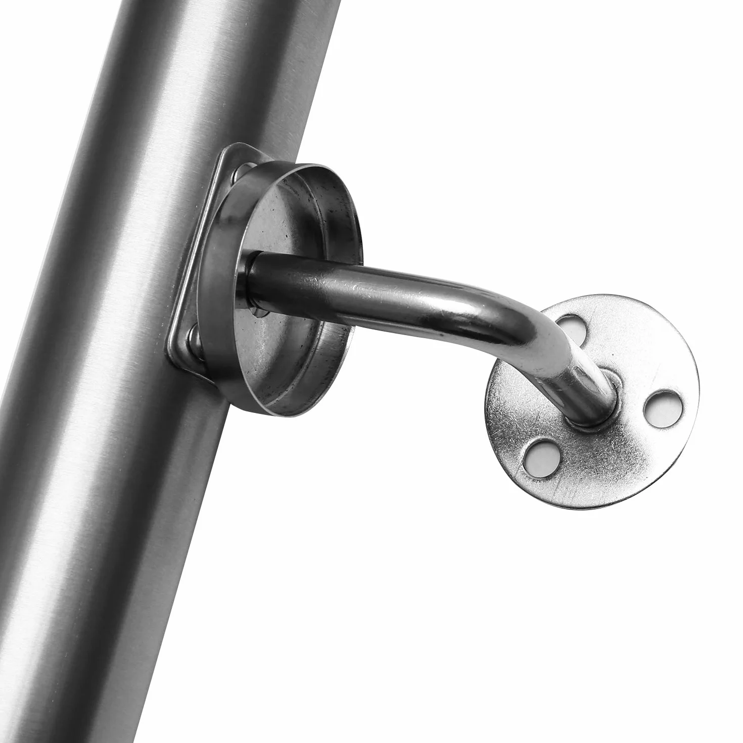 Lospitch Pasamanos de acero inoxidable, pasamanos de pared, para interior y exterior, incluye soporte de pared y tapas finales, 50 cm