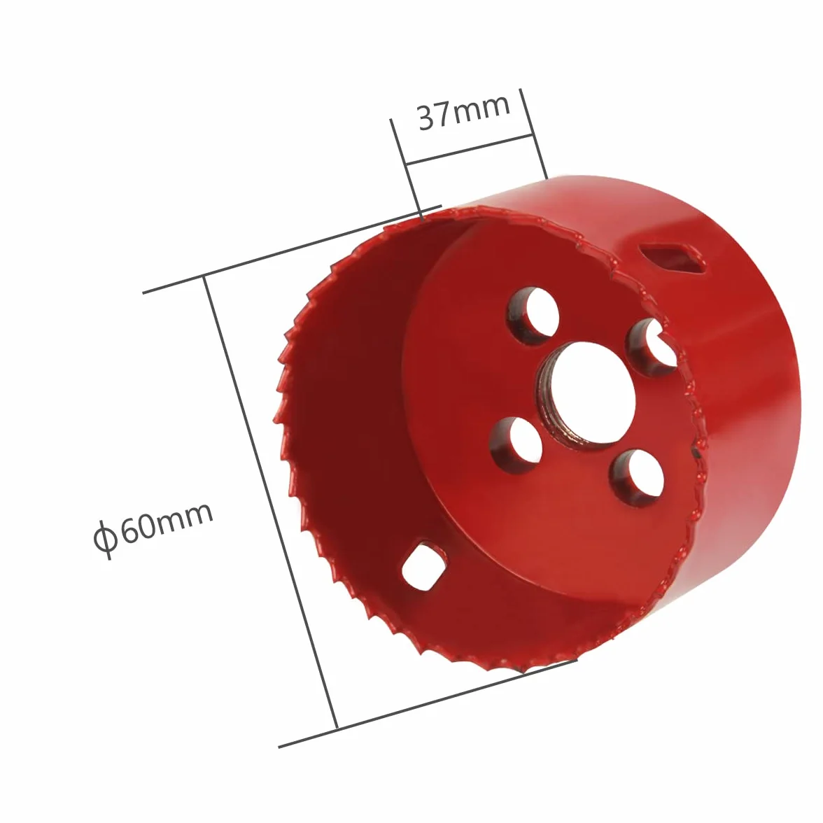 Flintronic Sierra de Corona Bimetálica de 60mm, Sierra de Corona 60mm Diámetro, Broca Perforadora para Madera y Metal, con Adaptador y Broca Piloto, para Aluminio, Aluminio, Hierro, Tubo de Plástico