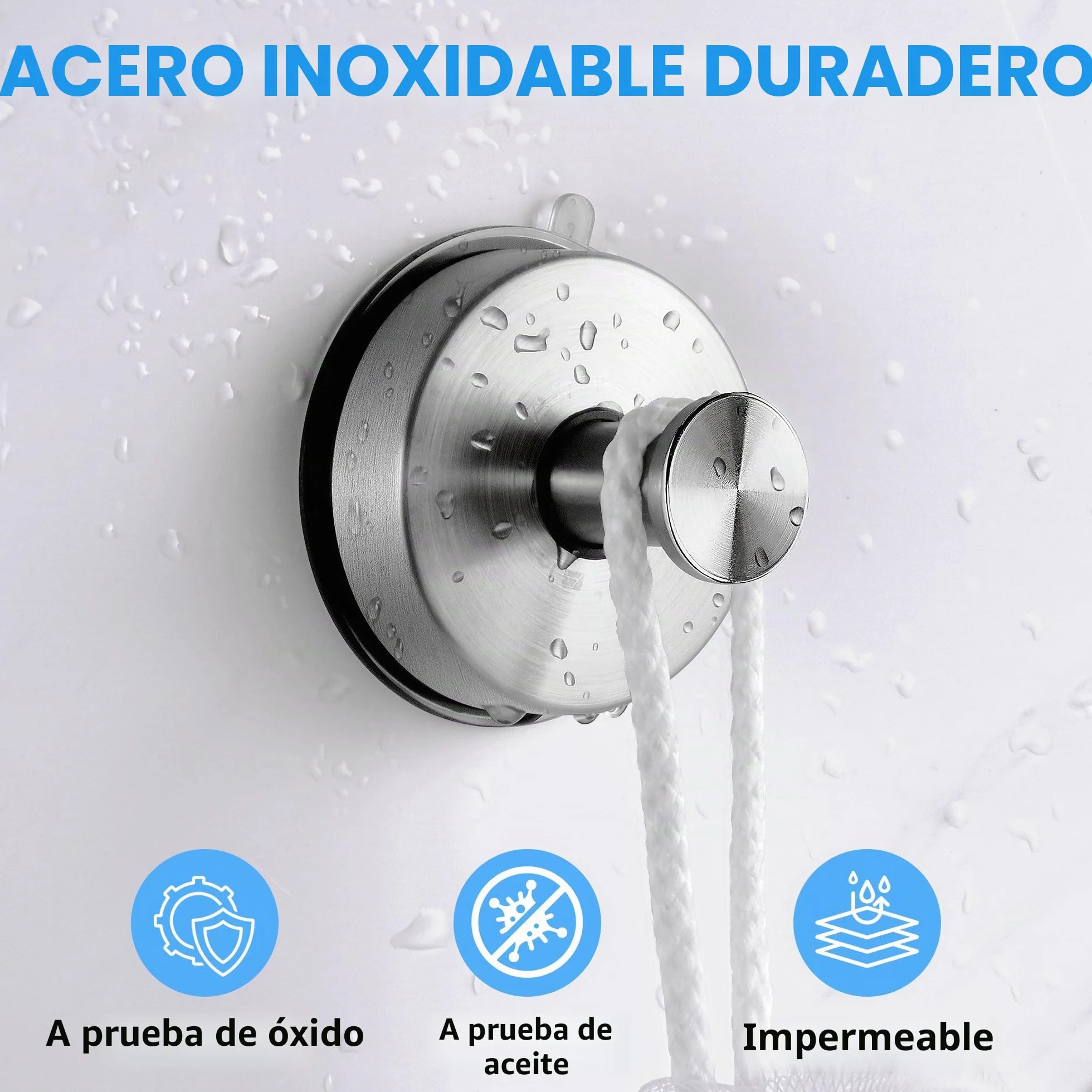 JOMOLA Gancho ventosa de Vacío Gancho de Succión Super Toalleros de gancho Colgador Ventosa para Pared Baño Cocina para Colgar Llaves Abrigos Ropa Bolsos Ducha Acabado Cepillado, 2 Piezas