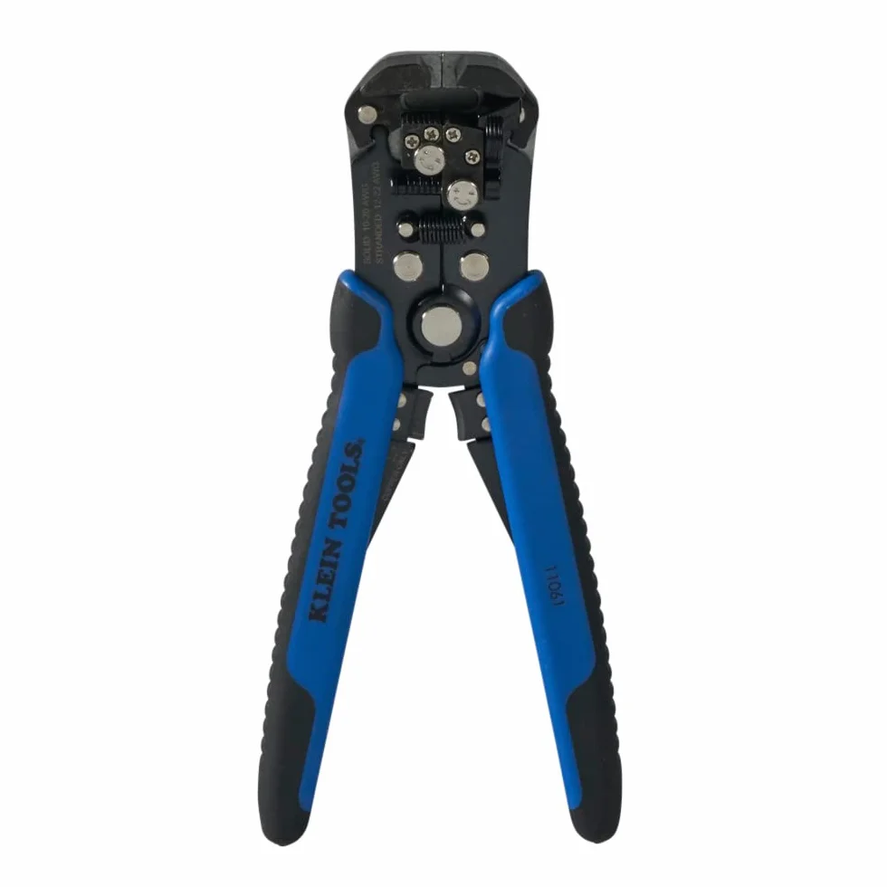 Klein Tools 11061 | Pelacables autoajustable 0,2–1 mm² | Cabeza autoajustable | Tope regulable | Rueda de tensión | Cortador integrado | 21 cm