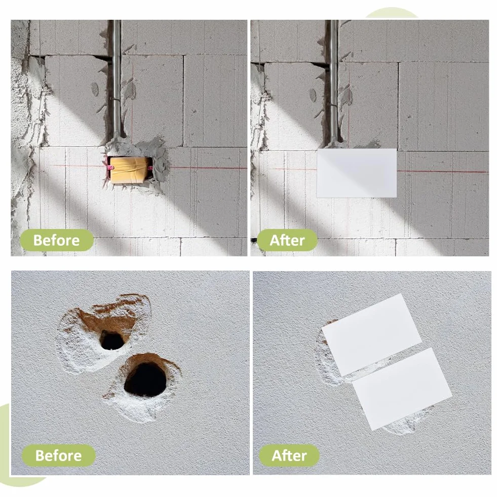 SUPERFINDINGS 10 placas ciegas planas de plástico de 13 cm con 100 cintas adhesivas de doble cara, cubierta a prueba de polvo para la pared y el techo de placas de yeso