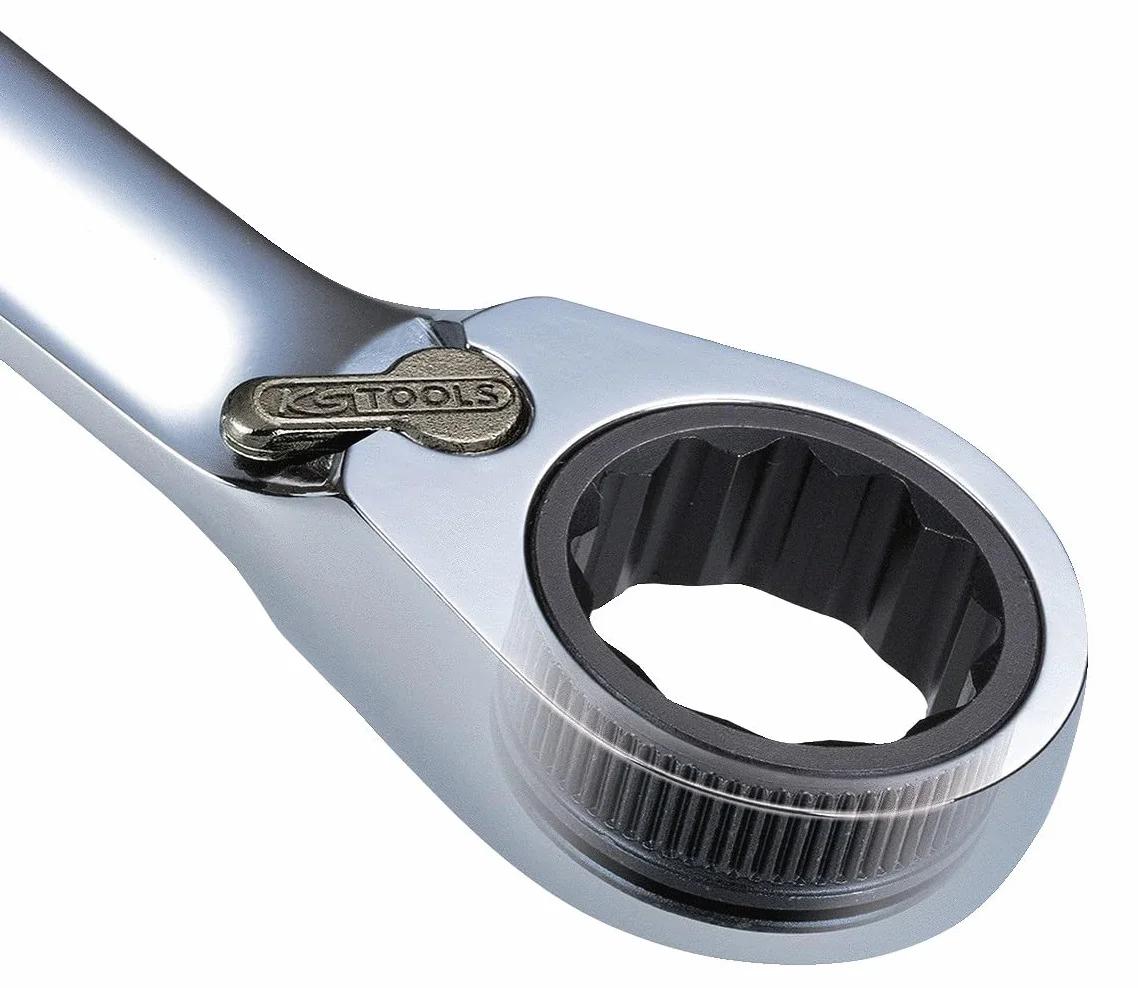 KS Tools 503.5924 Llave combinada de carraca DUO GEARplus con función de carraca en la llave fija 24mm, conmutable