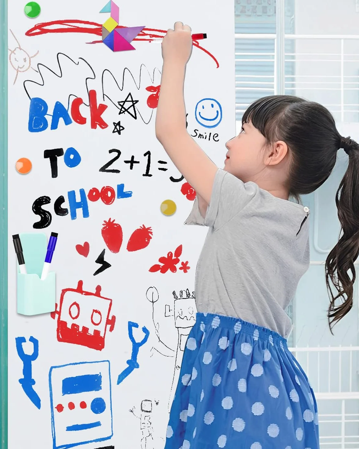 Papel de pizarra magnética 40 x 80 cm autoadhesivo para pared oficina hogar