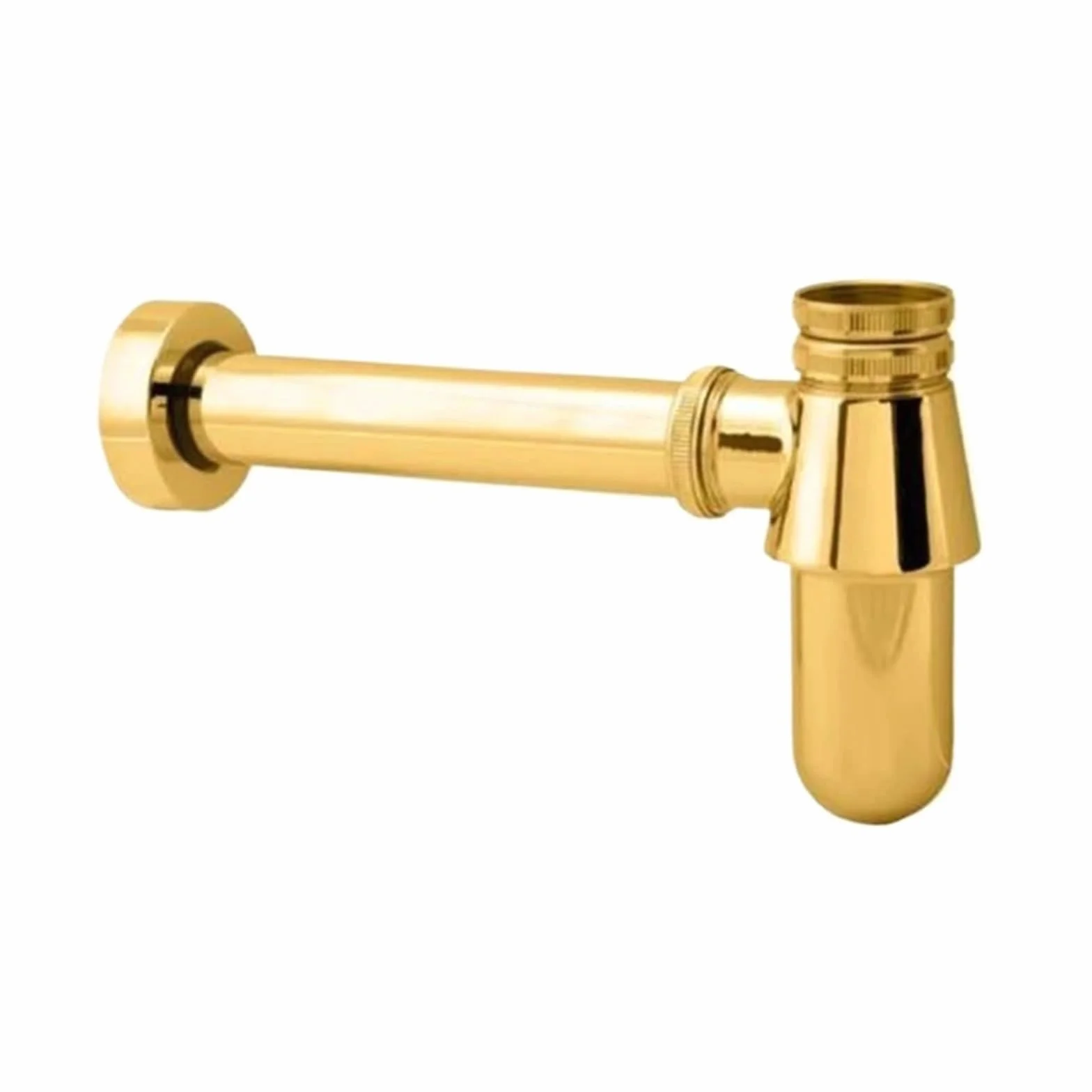 Sifón Lavabo Sifón de pared latón macizo estilo antiguo con sifón tipo P y desagüe emergente for lavabo(Gold)